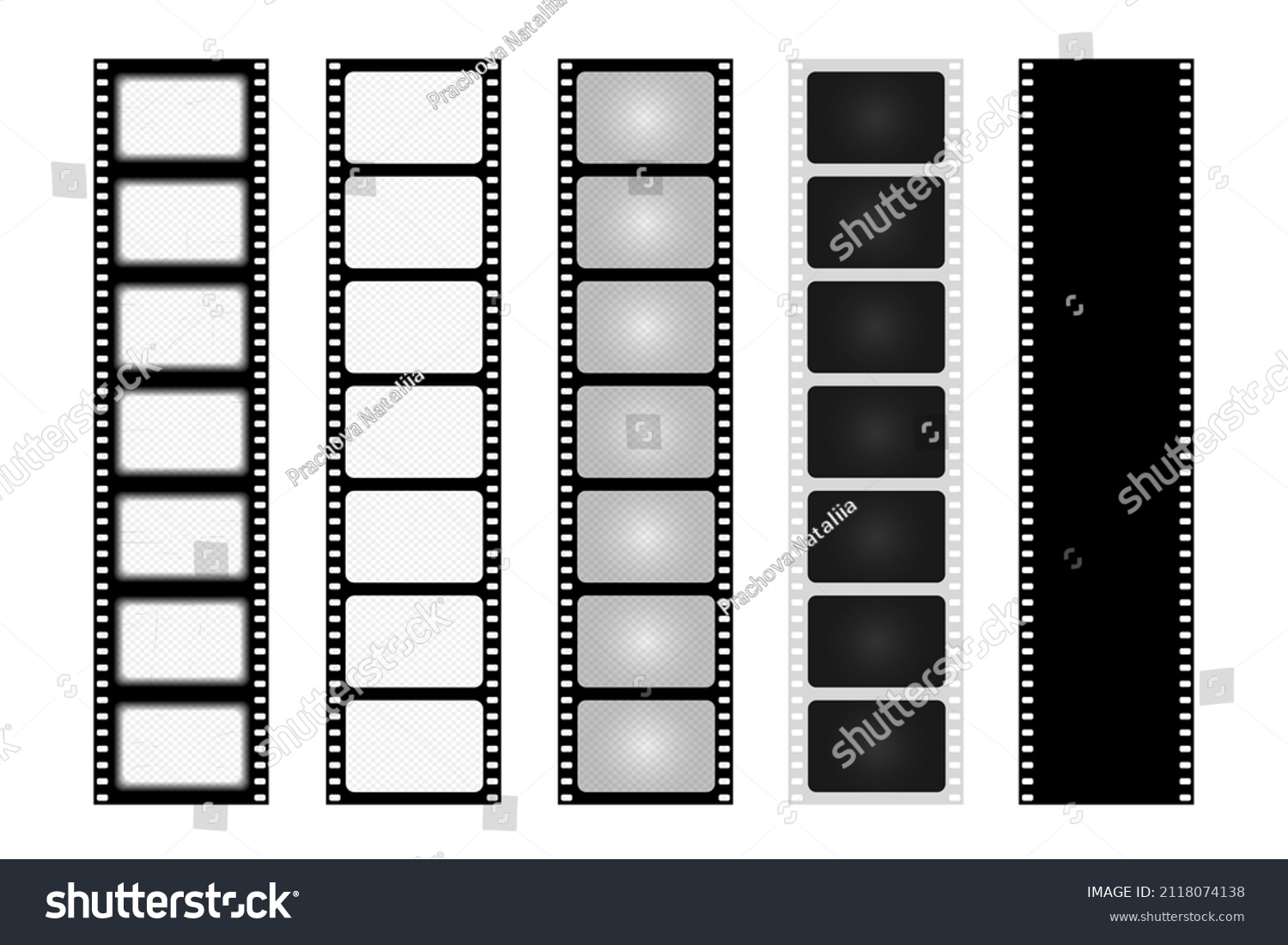 Set Old Retro Film Strip Frame Stock Vector Royalty Free 2118074138