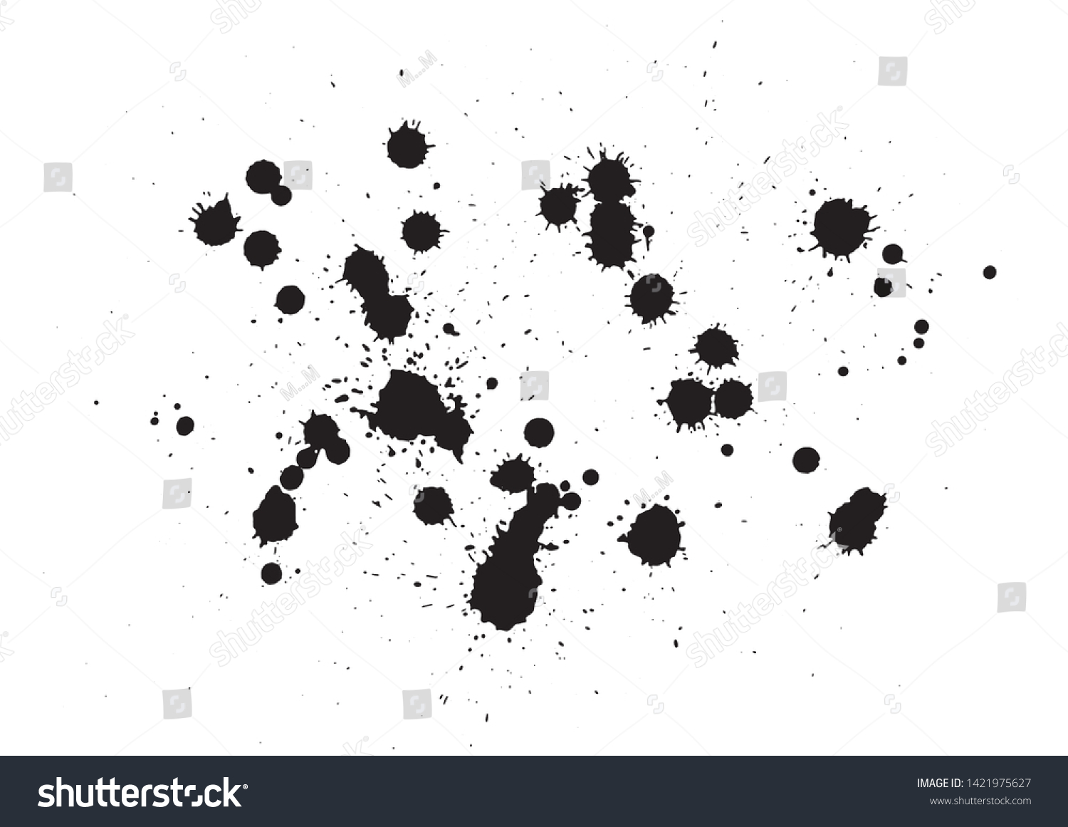 Set Collection Vector Black Ink Spash Stock Vector (Royalty Free ...