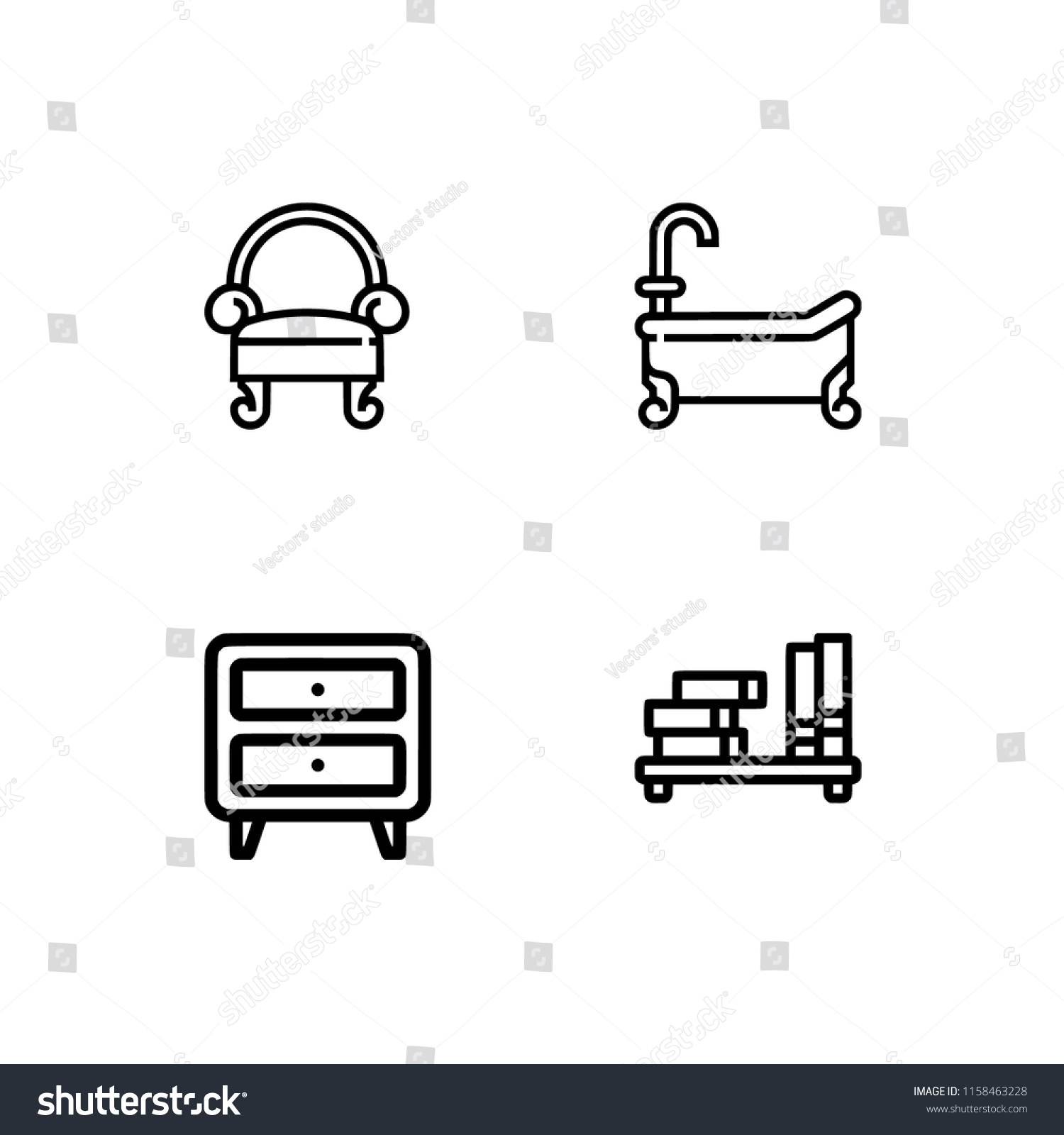 set outline icon eps 10 vector stock vector royalty free