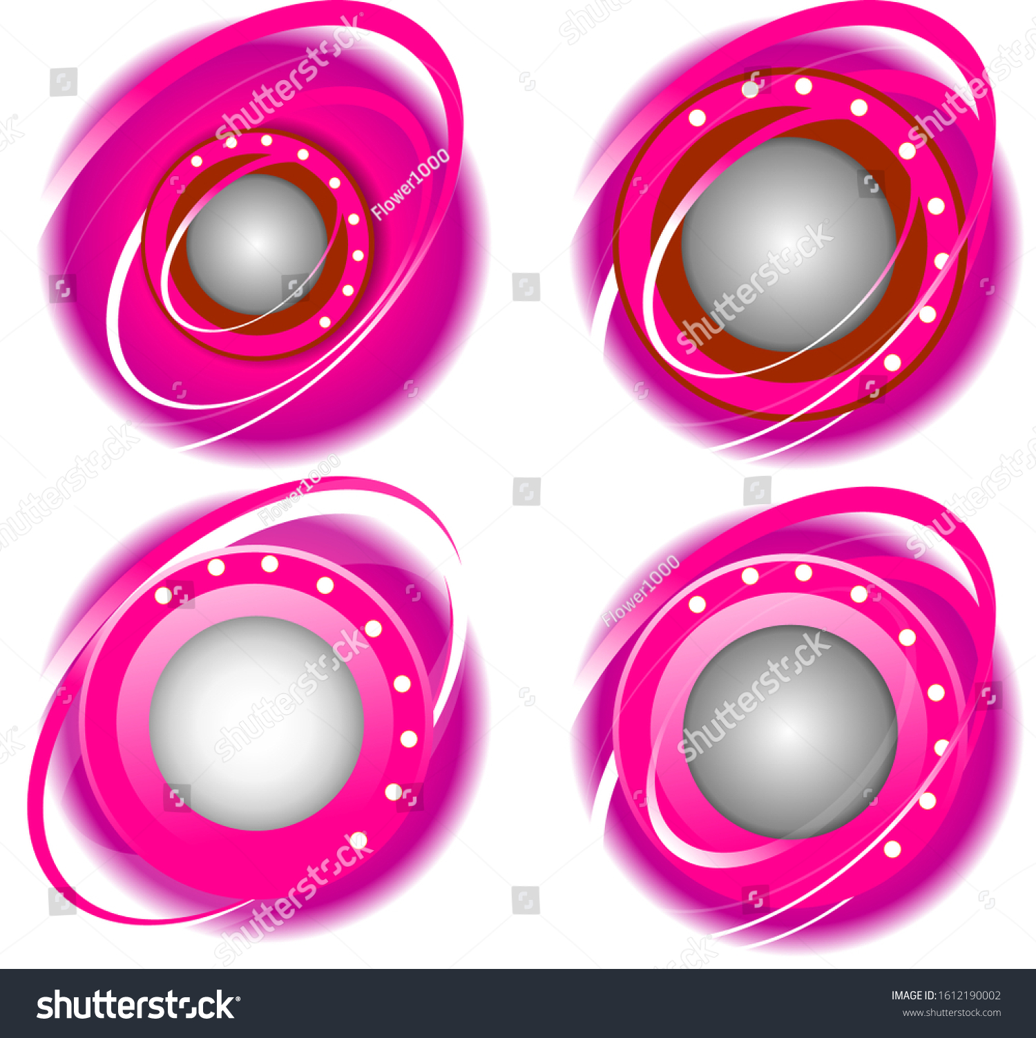 Set Pink Background Logo Stock Vector (Royalty Free) 1612190002