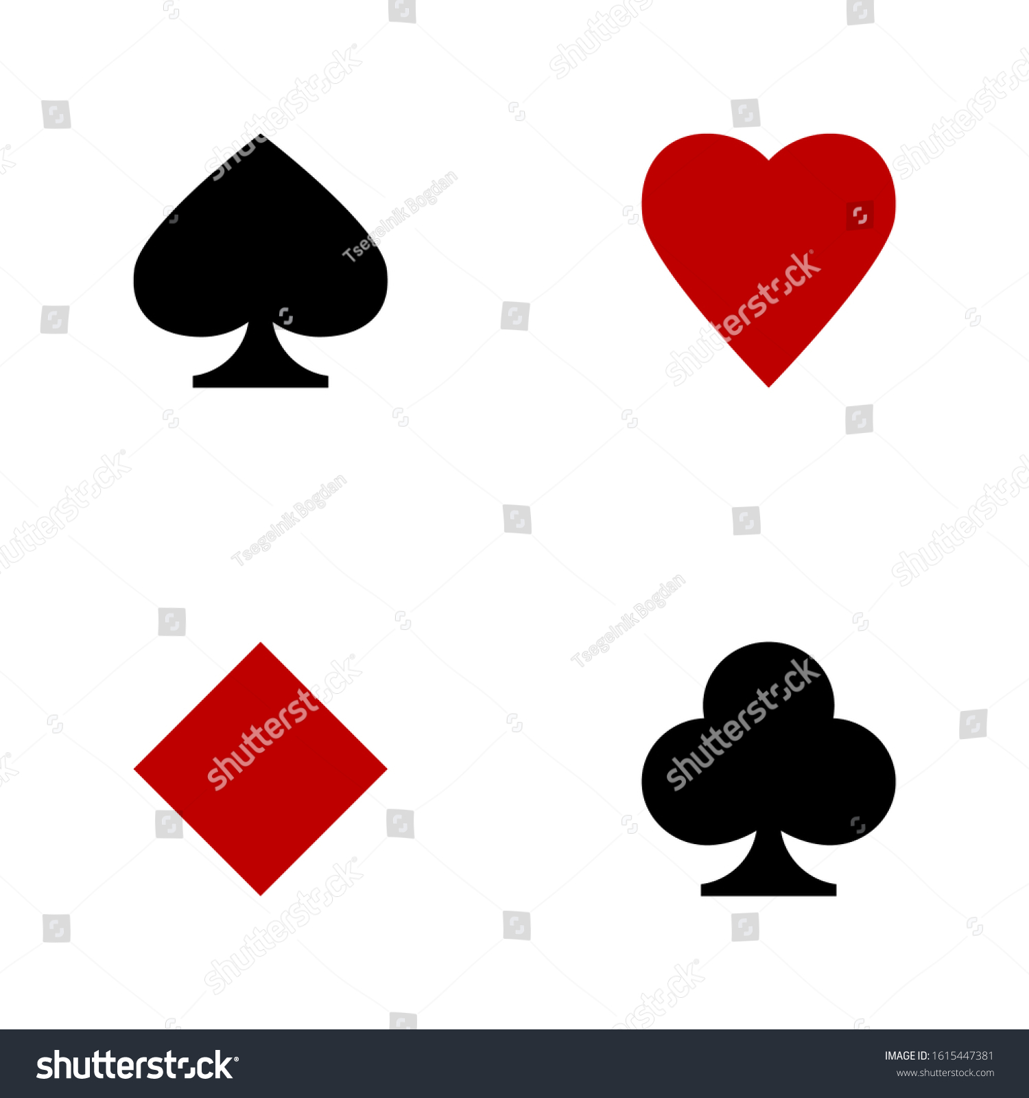 Set Playing Card Suits Two Colors Stock Vector (Royalty Free ...