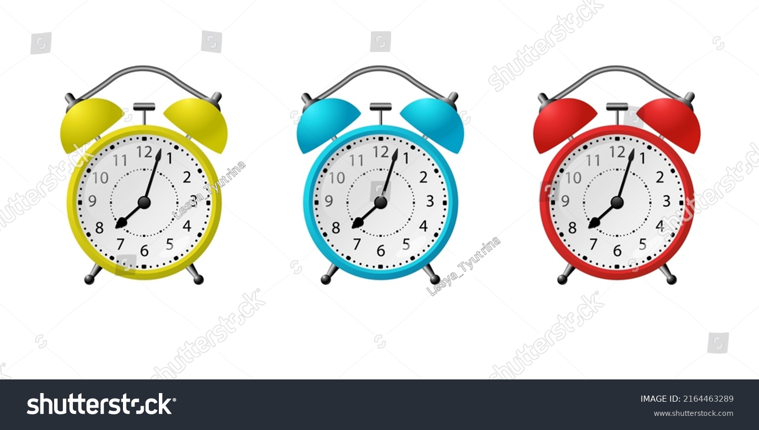 Set Retro Alarm Clock Ringing Vector Stock Vector (Royalty Free ...