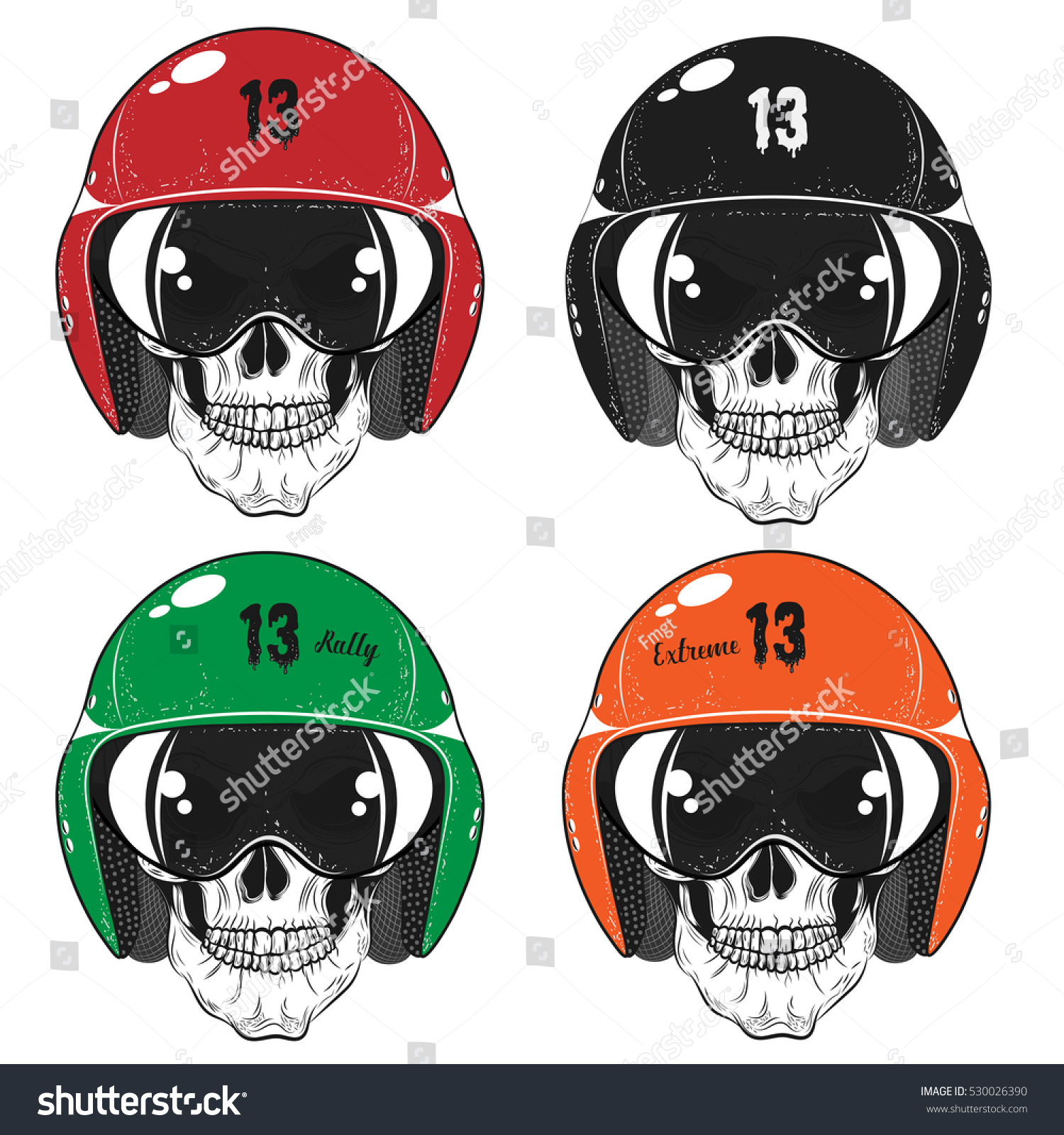 Set Skulls Ridervector Illustration Stock Vector (Royalty Free ...
