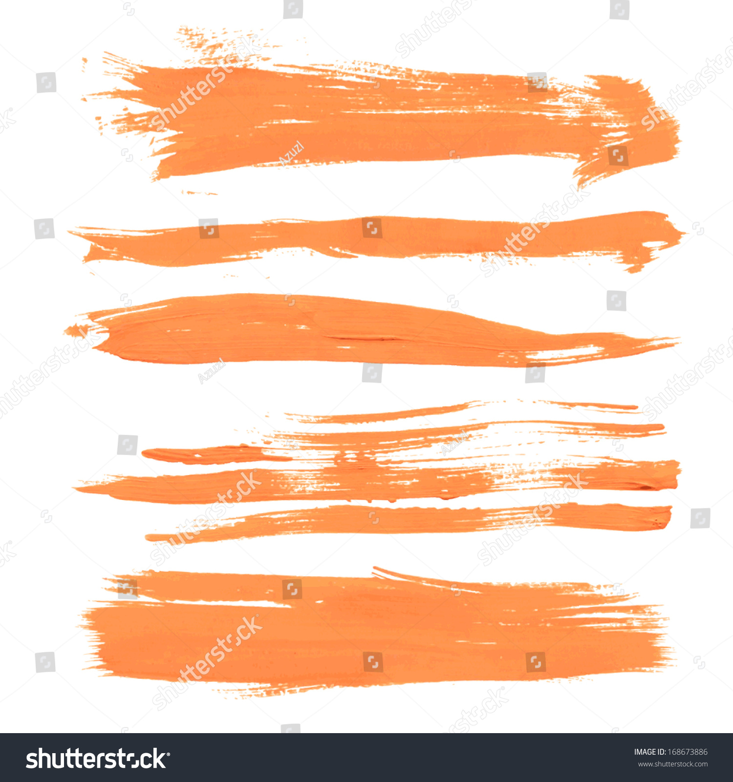 Set Texture Orange Paint Smears On Stock Vector (Royalty Free ...