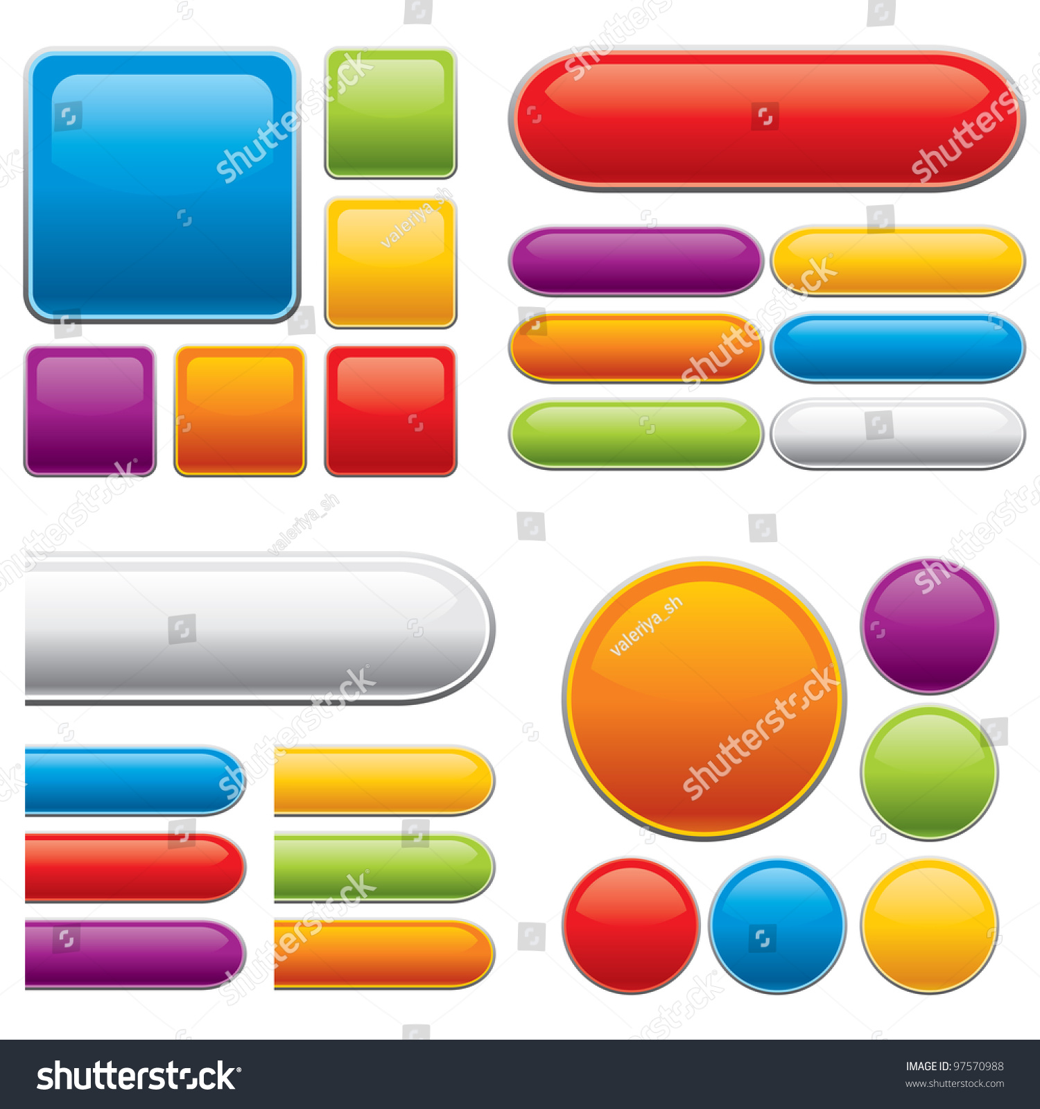 Set Vector Color Buttons For Your Design - 97570988 : Shutterstock