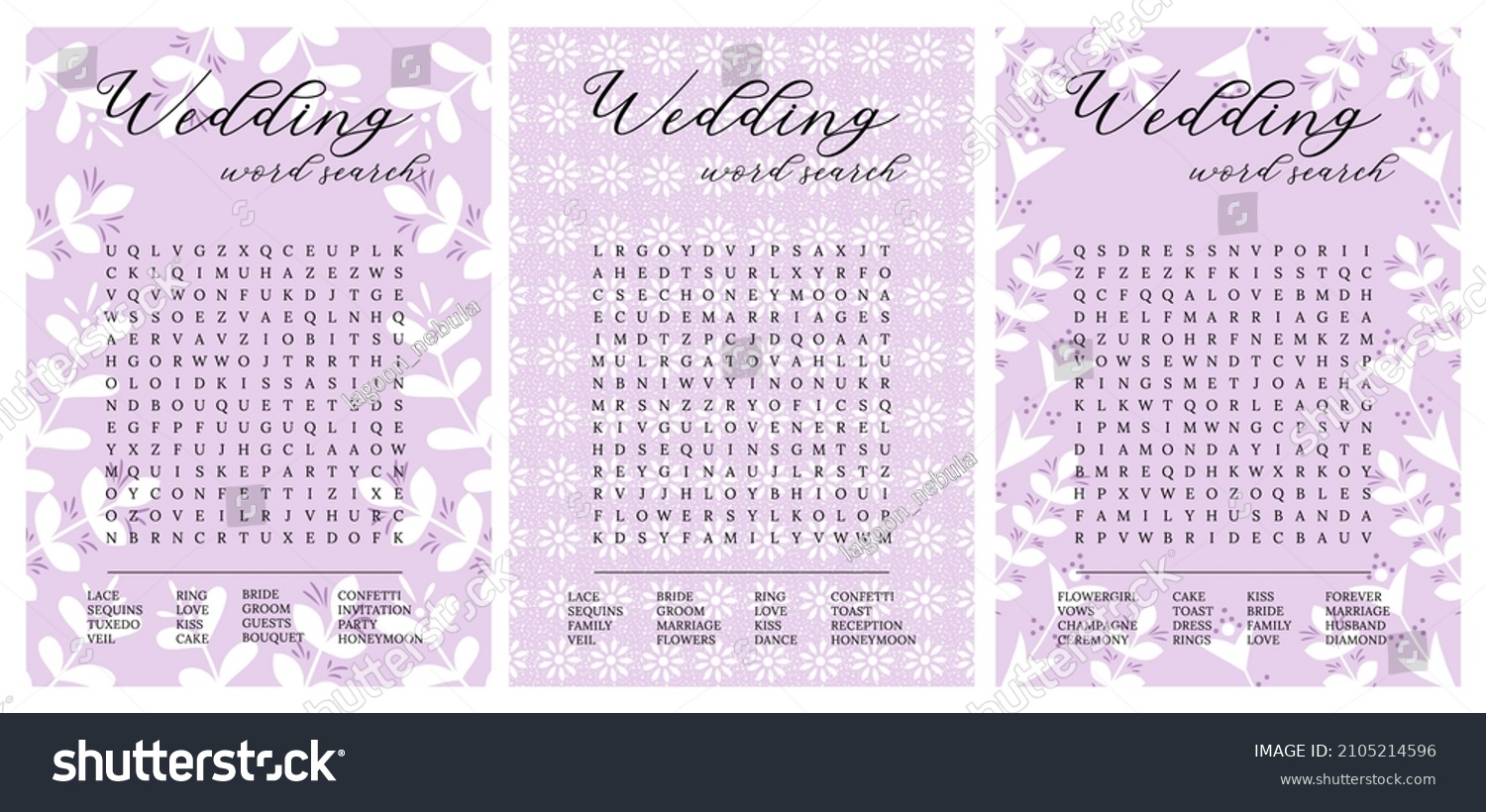 Set Wedding Word Search Puzzle On Stock Vector (Royalty Free