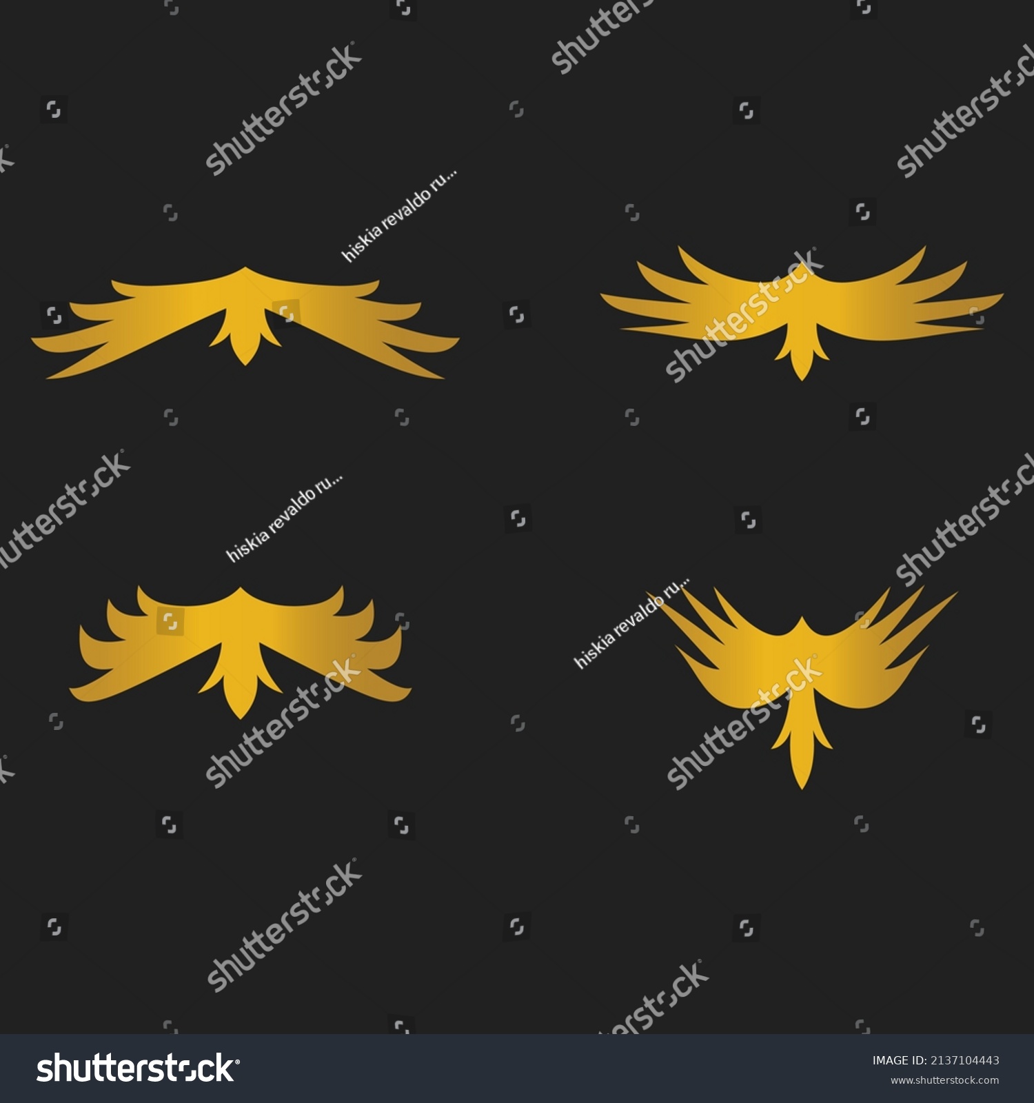 Set Wing Logo Design Golden Shapes Stock Vector (Royalty Free ...