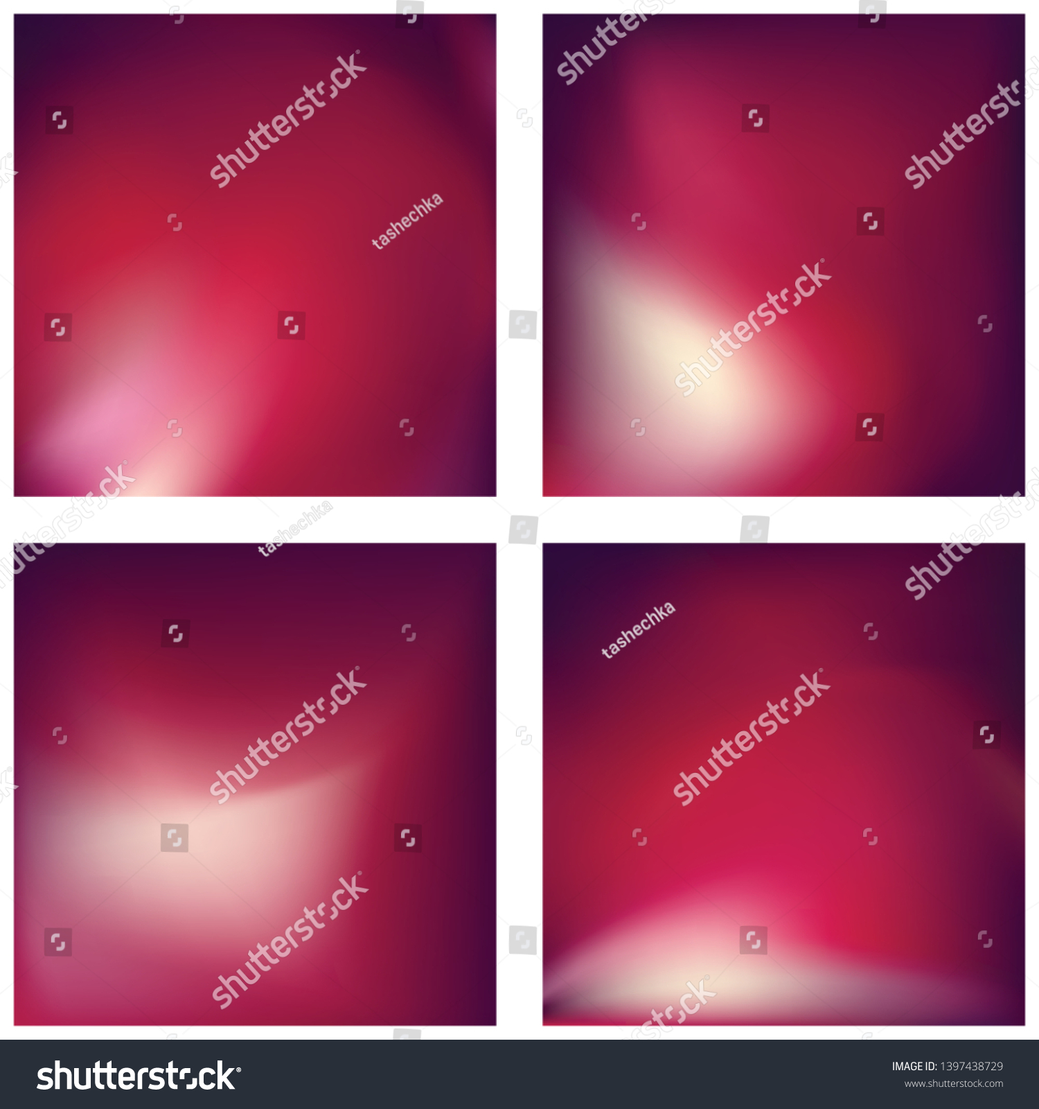 Set Abstract Blurred Backgrounds Vector Illustration Stock Vector