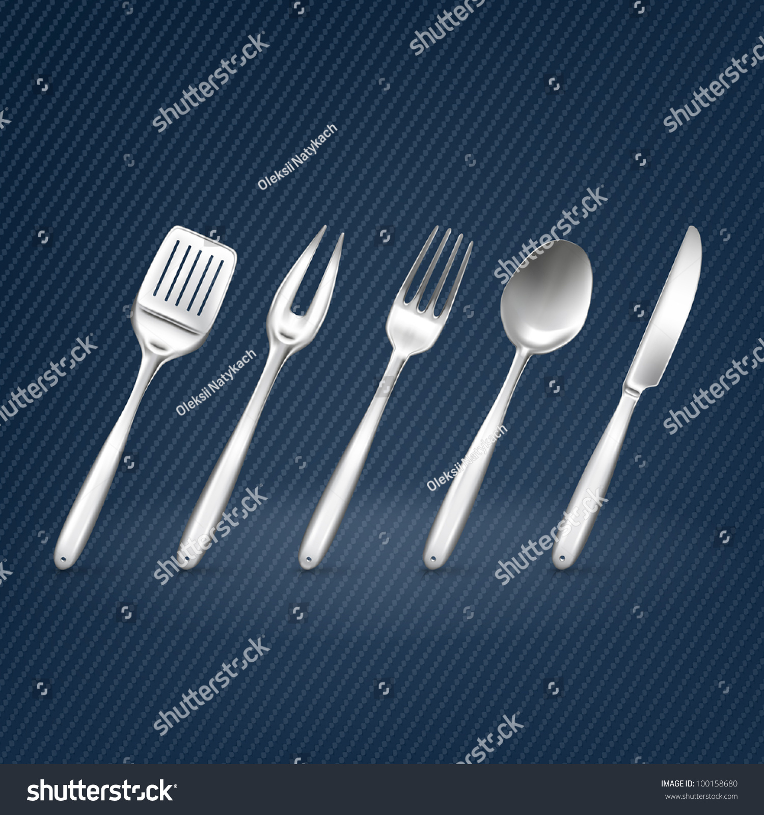 Set Kitchen Utensil Stock Vector (Royalty Free) 100158680 | Shutterstock