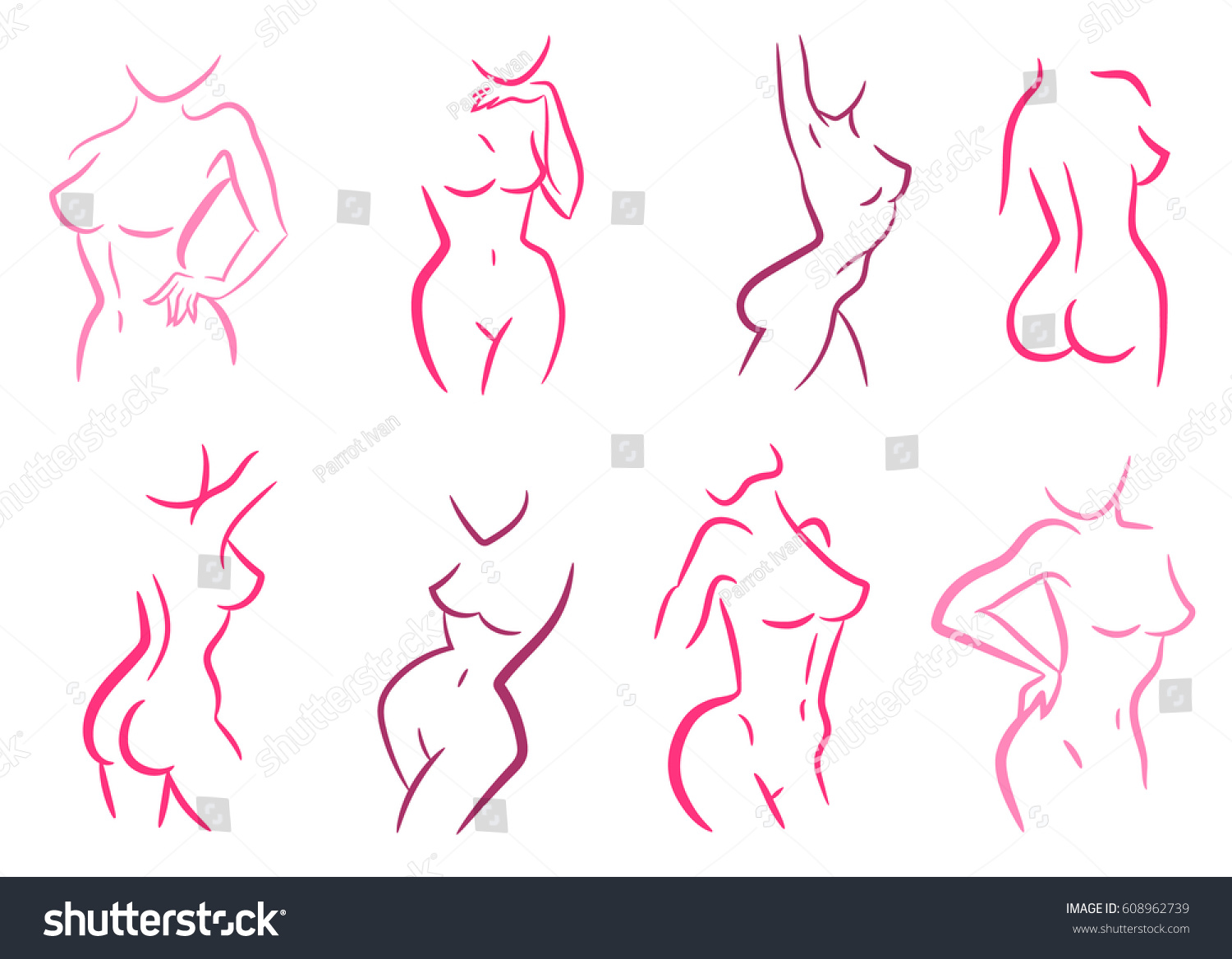Nude art girl silhouette