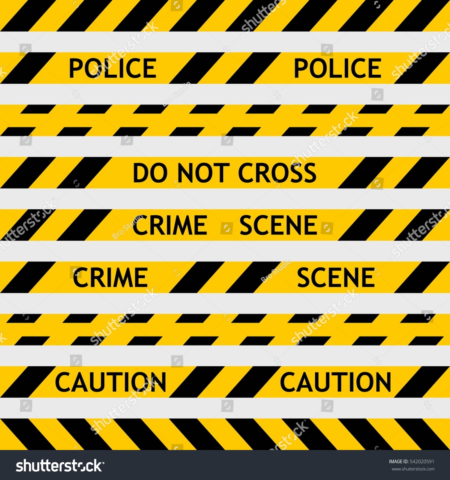 Set Yellow Police Tape Enclosing Forensics Stock Vector (Royalty Free ...