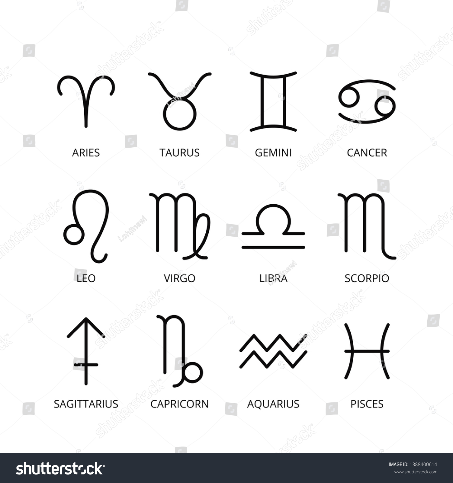 Zodiac signs symbol Images, Stock Photos & Vectors | Shutterstock