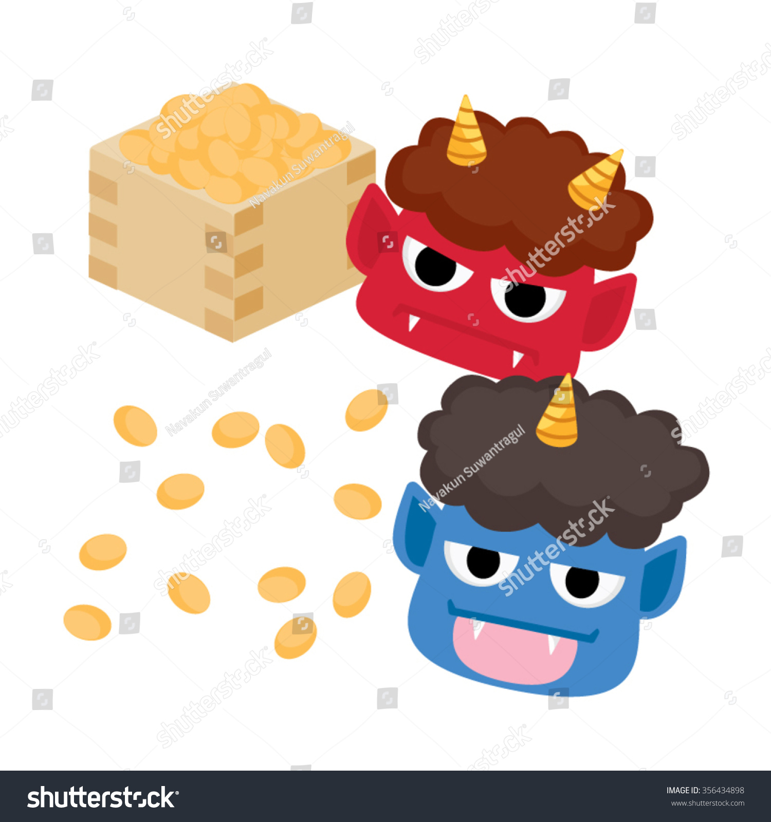 Setsubun Mask Bean Stock Vector Royalty Free