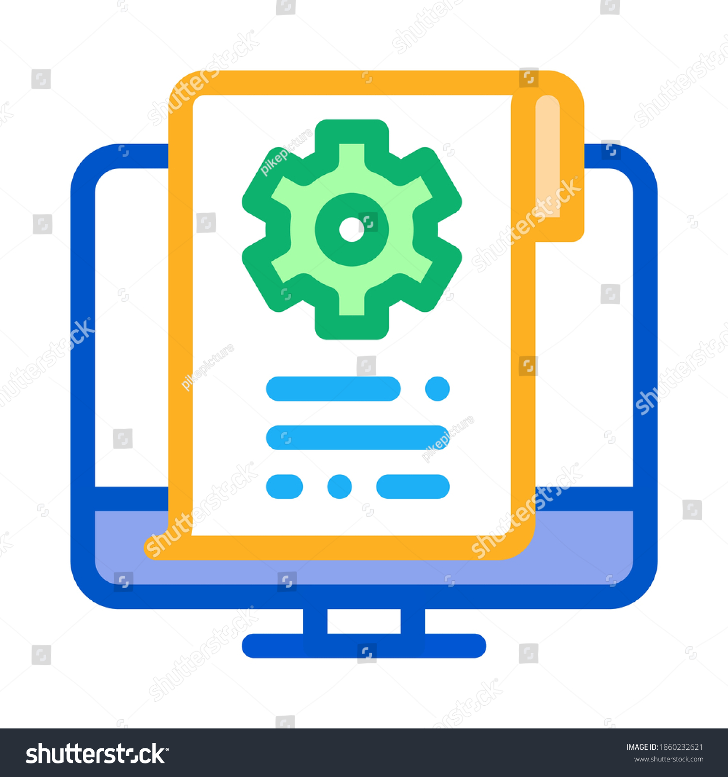 Settings Documents Computer Icon Vector Settings Stock Vector (Royalty ...