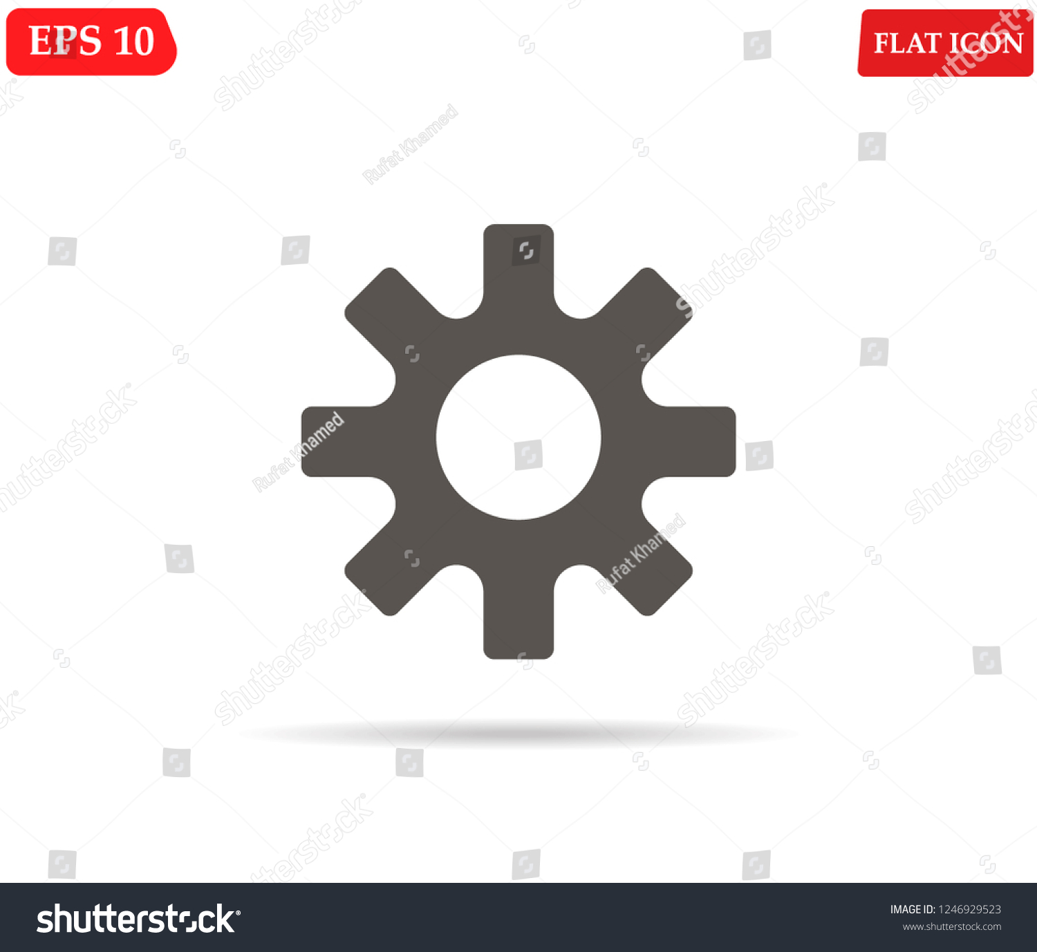 Settings Icon Gear Symbol Stock Vector (Royalty Free) 1246929523 ...