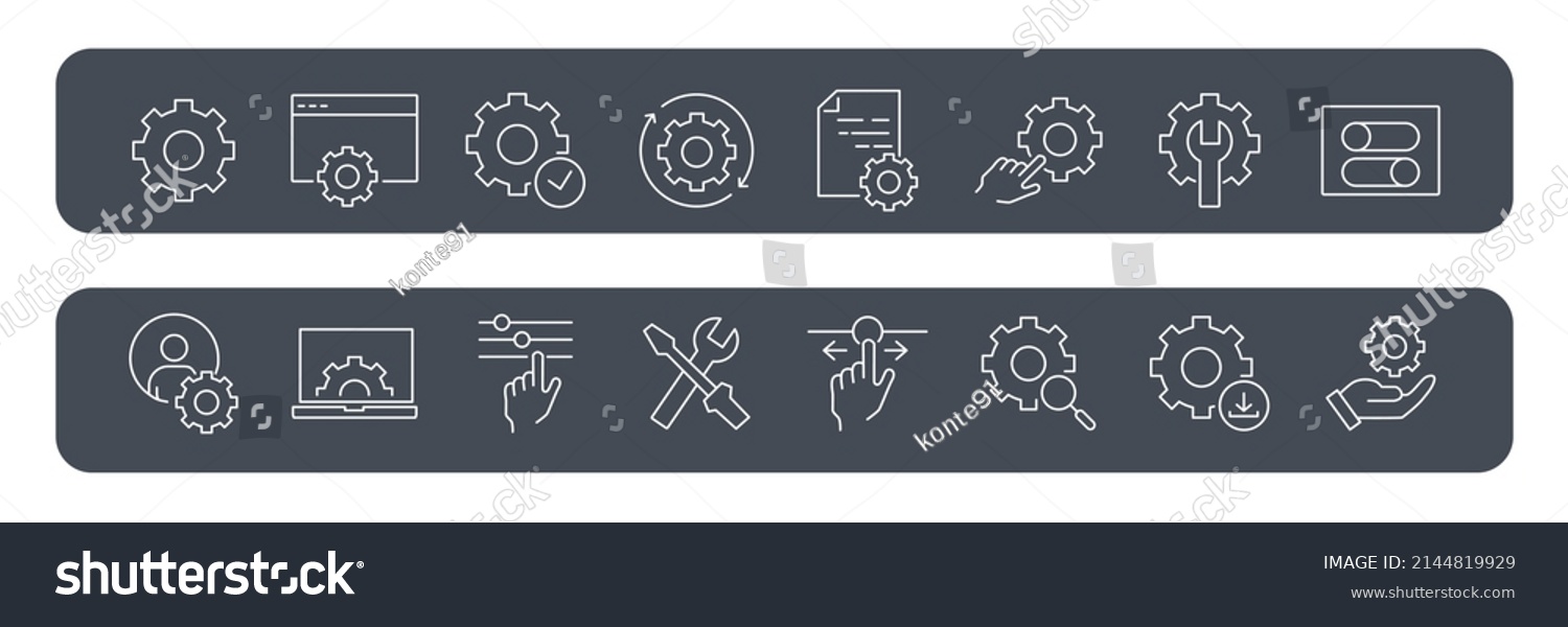 Setup Settings Icons Set Setup Settings Stock Vector (Royalty Free ...