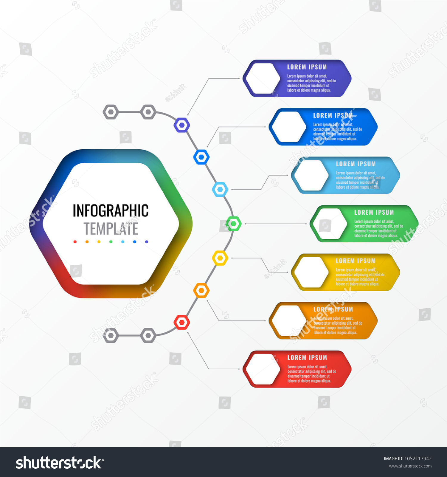 Seven Options Design Layout Infographic Template Stock Vector (Royalty ...