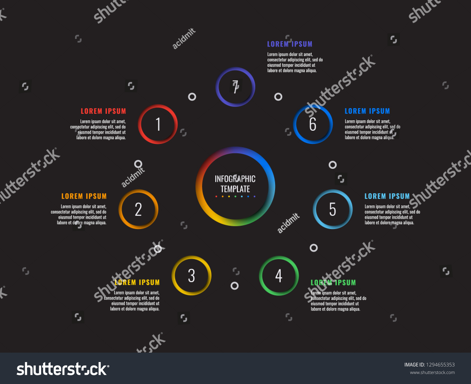 Seven Steps Infographic Template Round 3d Stock Vector (Royalty Free ...