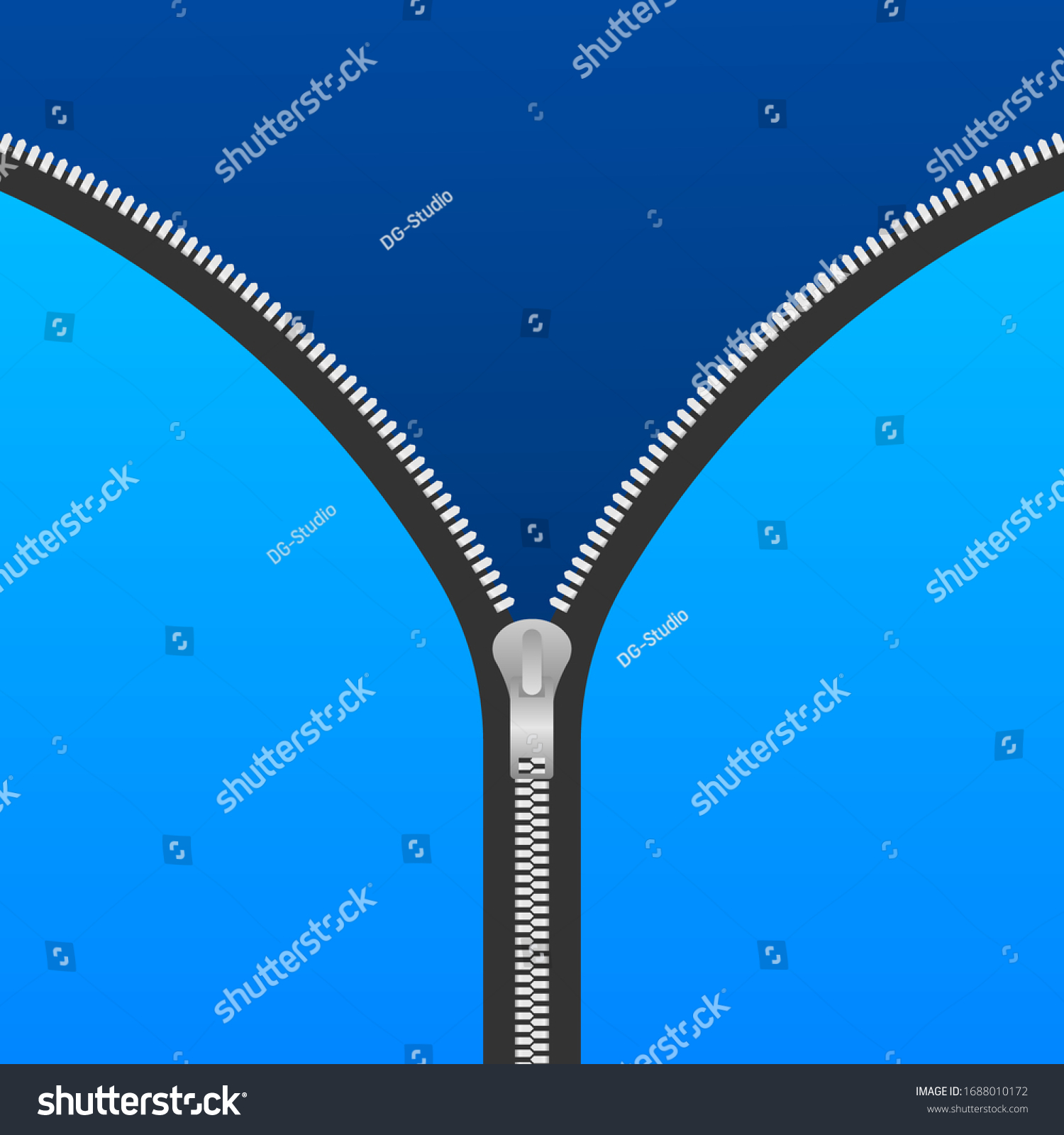 SVG of Sewing accessory zipper. Metallic open zippers and pullers. Stock vector illustration. svg