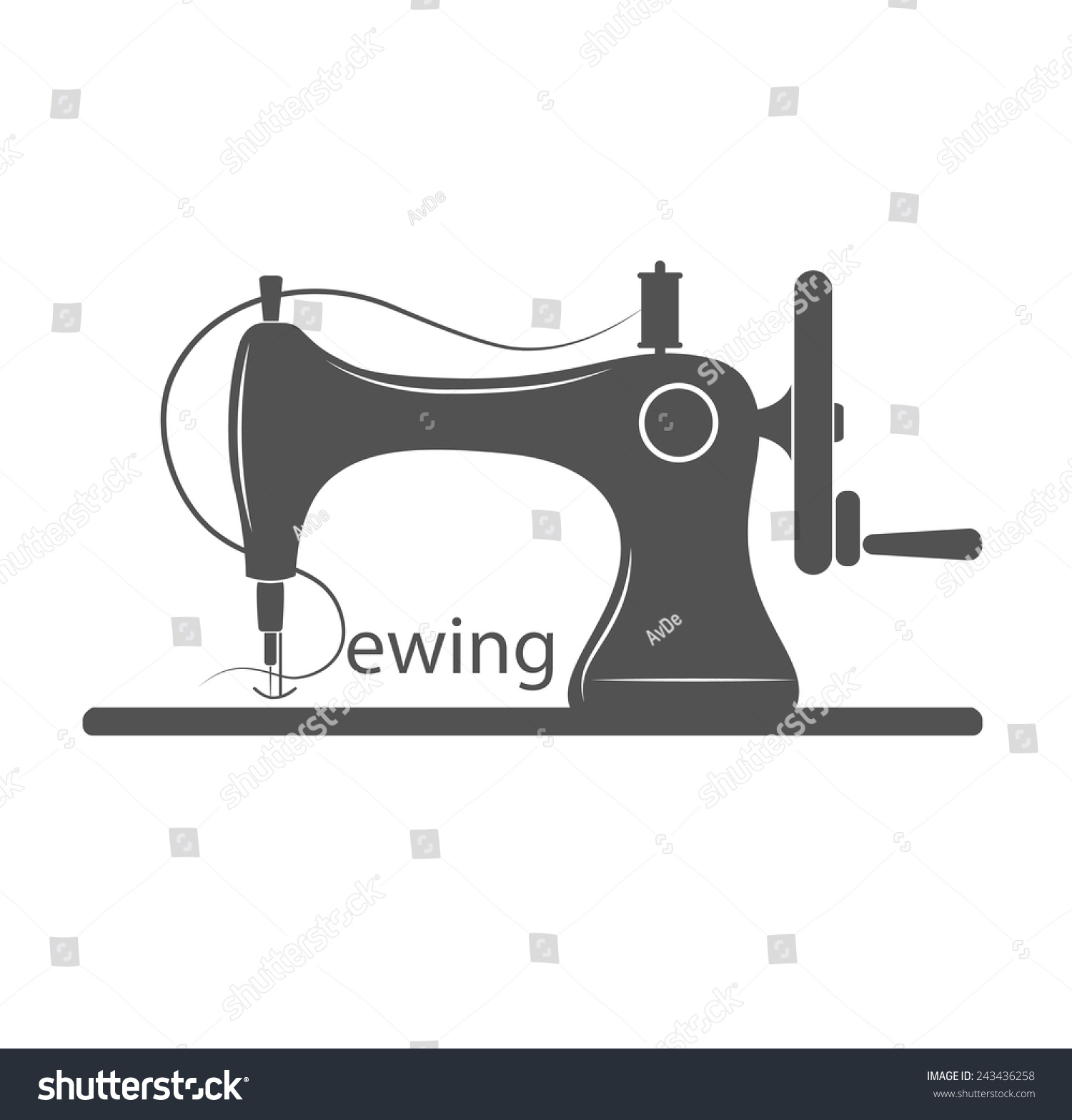 Sewing Machine Logo - Vector Symbol Or Icon - 243436258 : Shutterstock