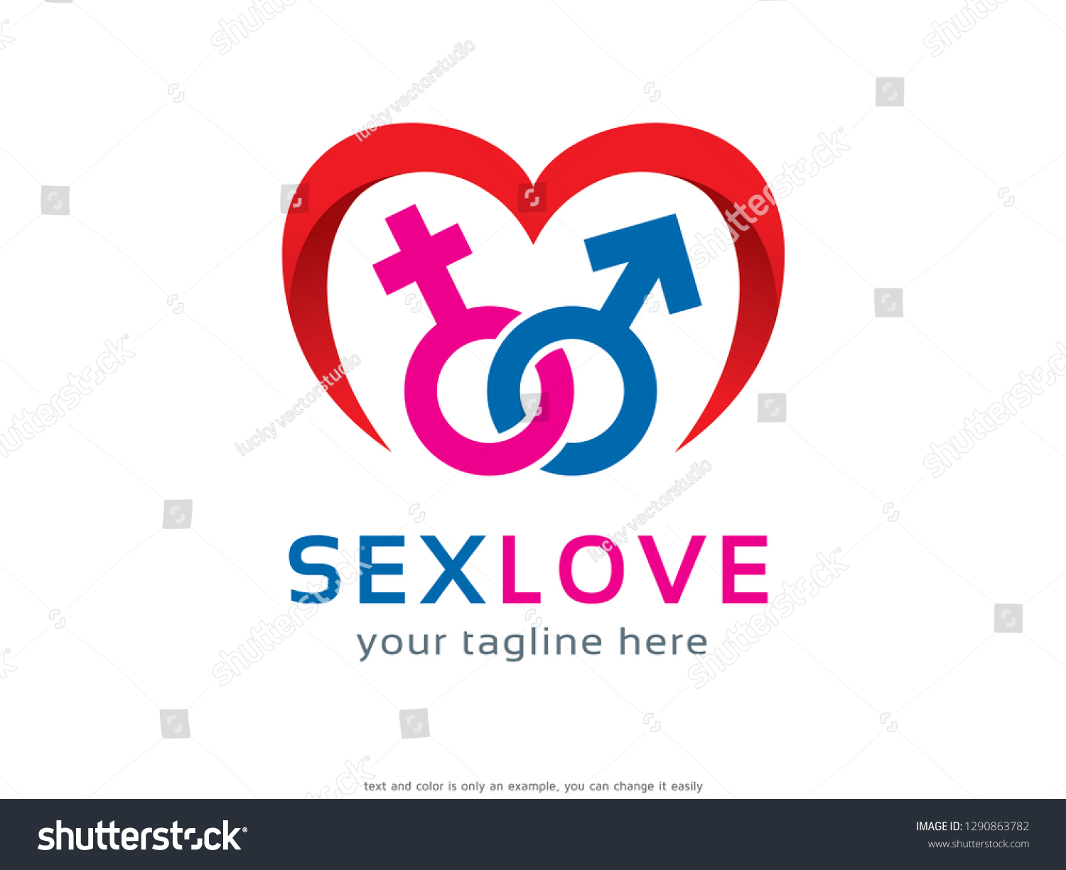 Sex Love Logo Template Design Vector Vetor Stock Livre De Direitos