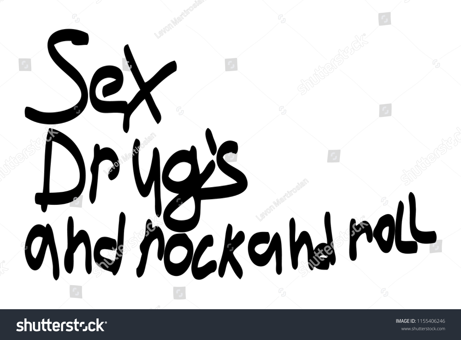 Sex Drugs Rock N Roll Hand Stock Vector Royalty Free 1155406246 Shutterstock