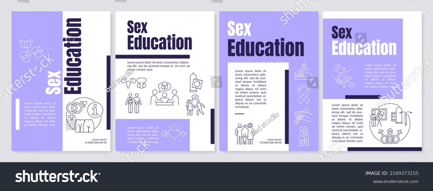 Sex Education Explanation Purple Brochure Template Stock Vector Royalty Free 2169373155 1994