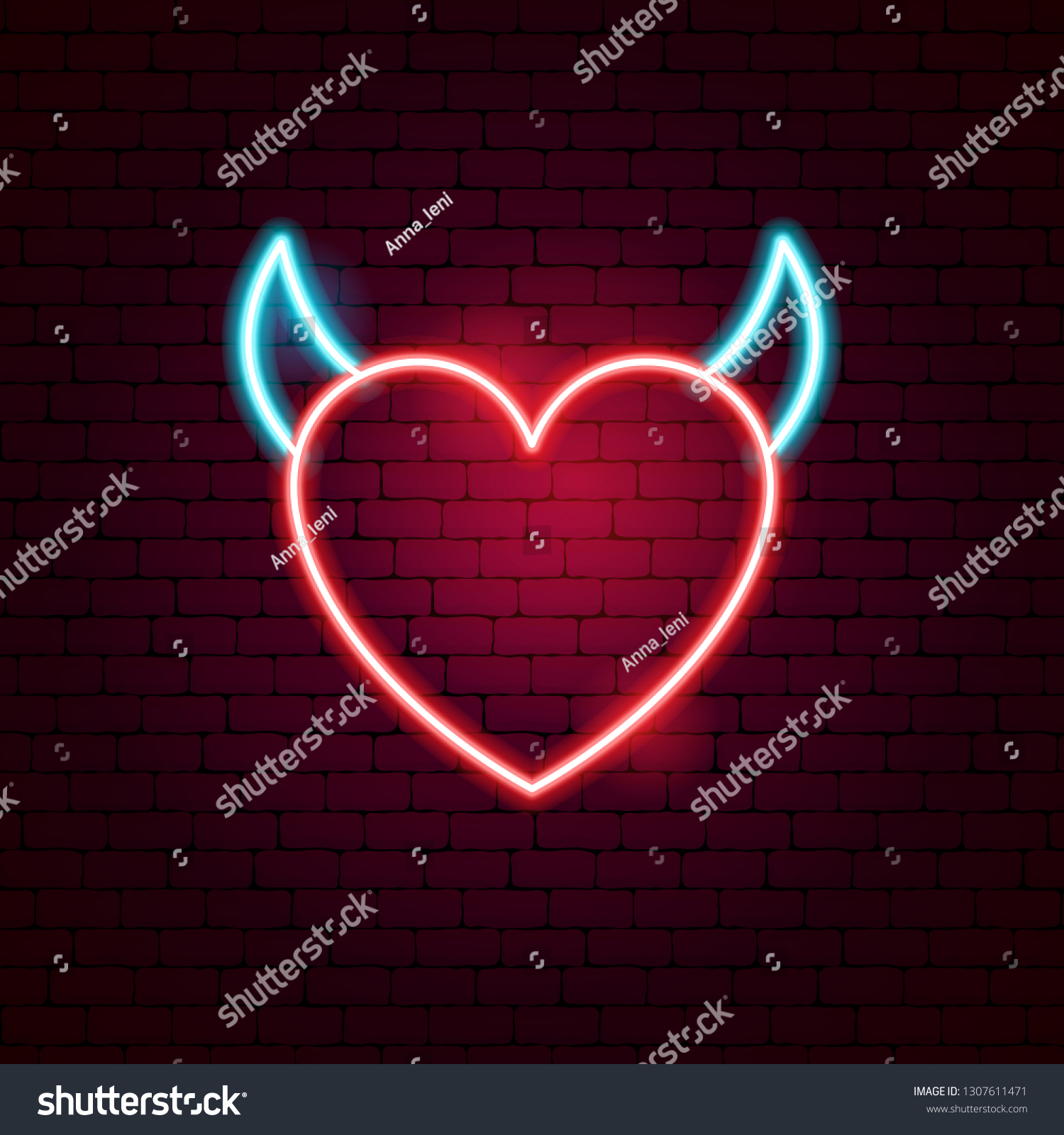 Sex Heart Neon Sign Vector Illustration Stock Vector Royalty Free