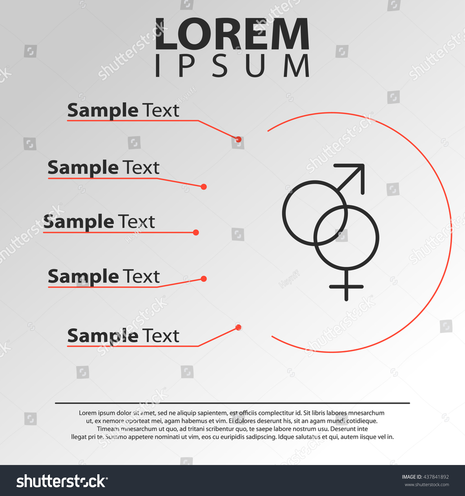 Sex Icon Male Female Infographics Template Stock Vector Royalty Free 437841892 7169