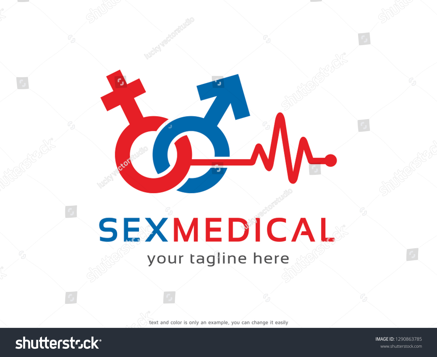 Sex Medical Logo Template Design Vector เวกเตอร์สต็อก ปลอดค่าลิขสิทธิ์ 1290863785