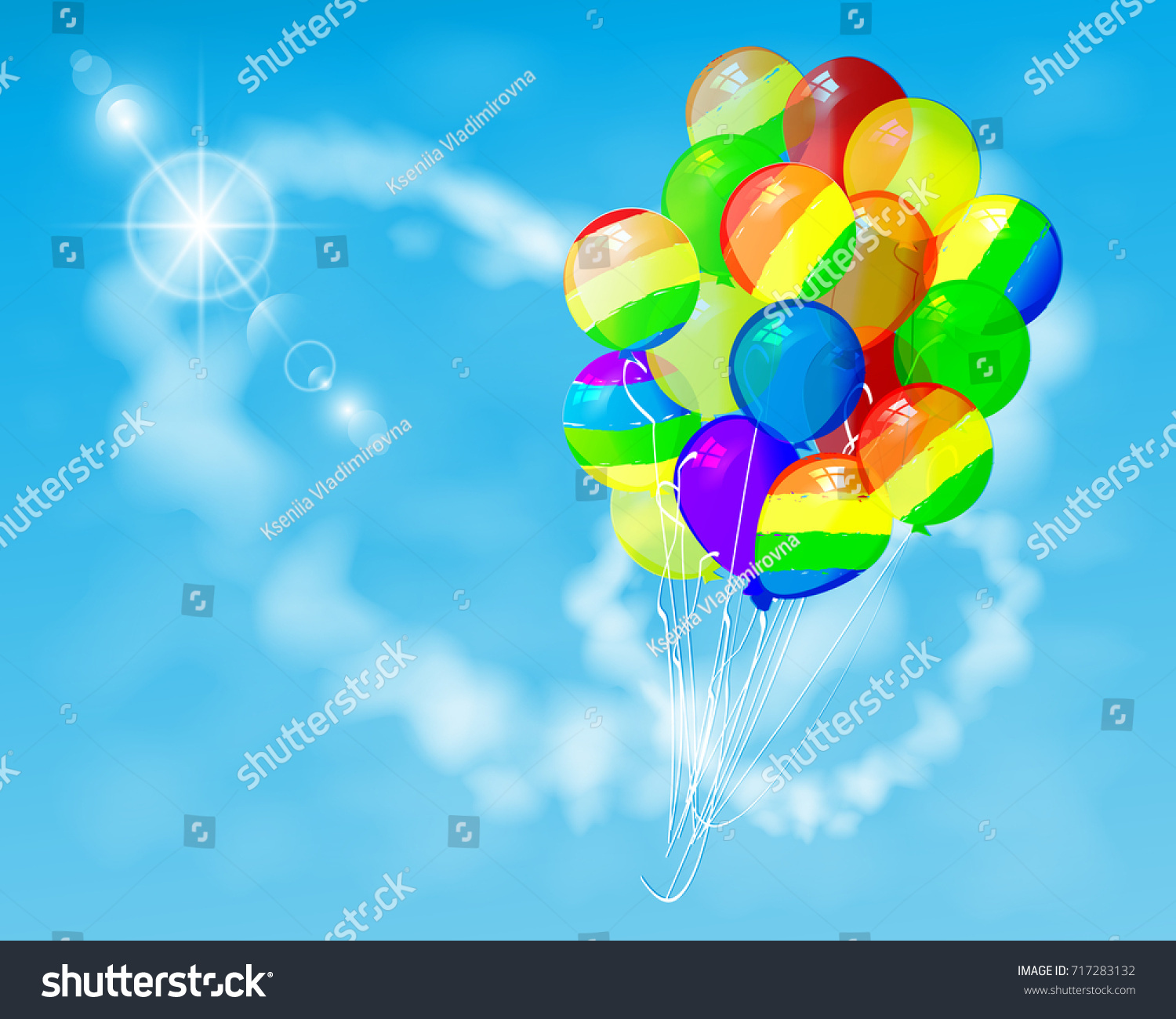 Sex Minority Concept Balloons Rainbow Flying Stock Vector Royalty Free