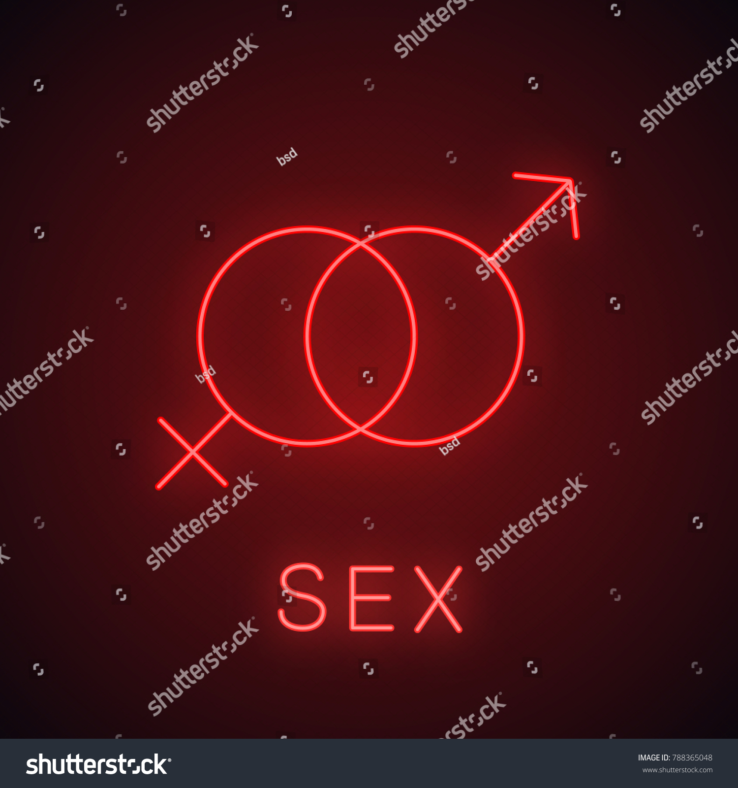 Sex Neon Light Icon Interlocked Man Stock Vector Royalty Free 788365048