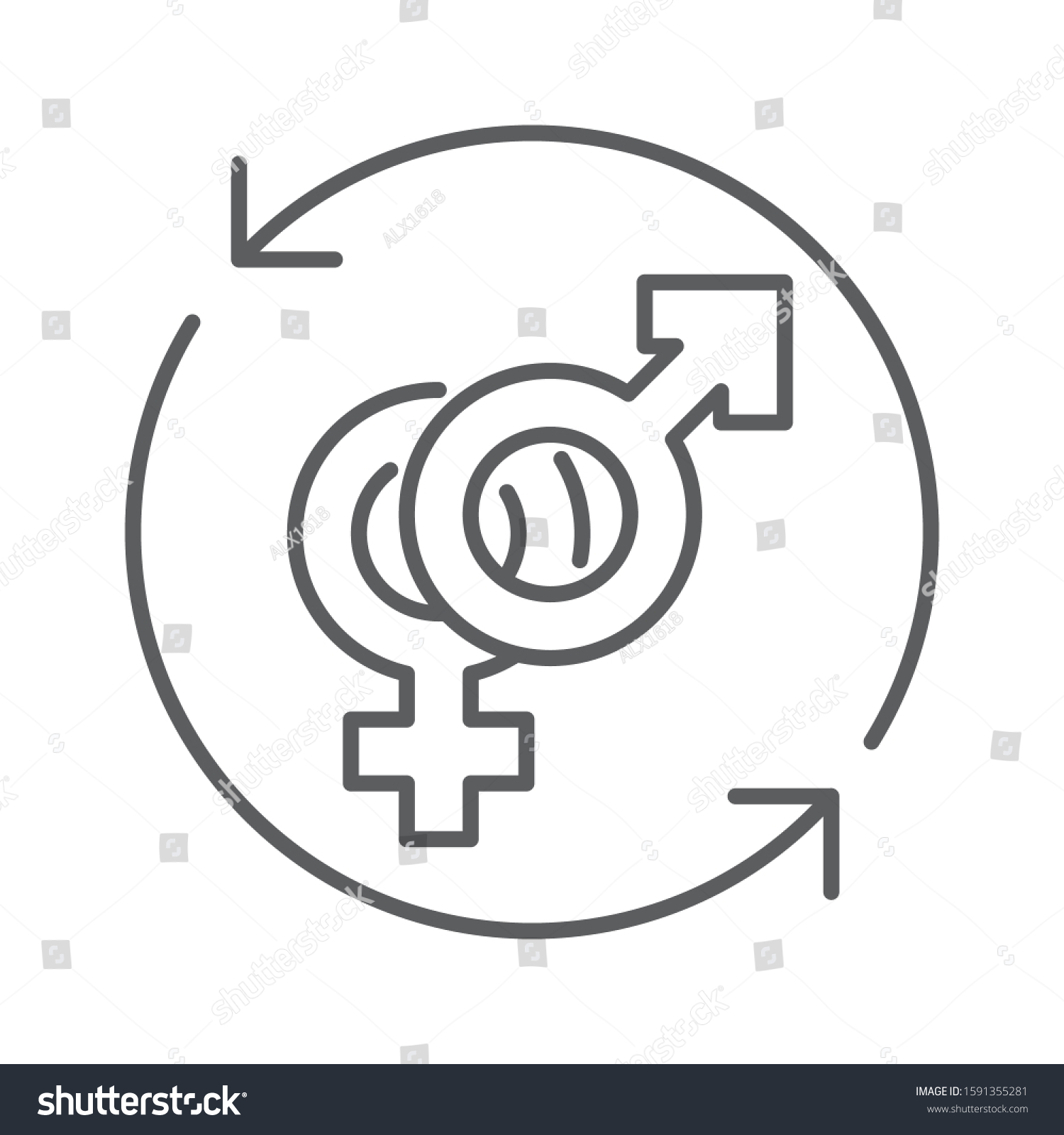 Sex Reassignment Surgery Black Line Icon Stock Vektor Royaltyfri