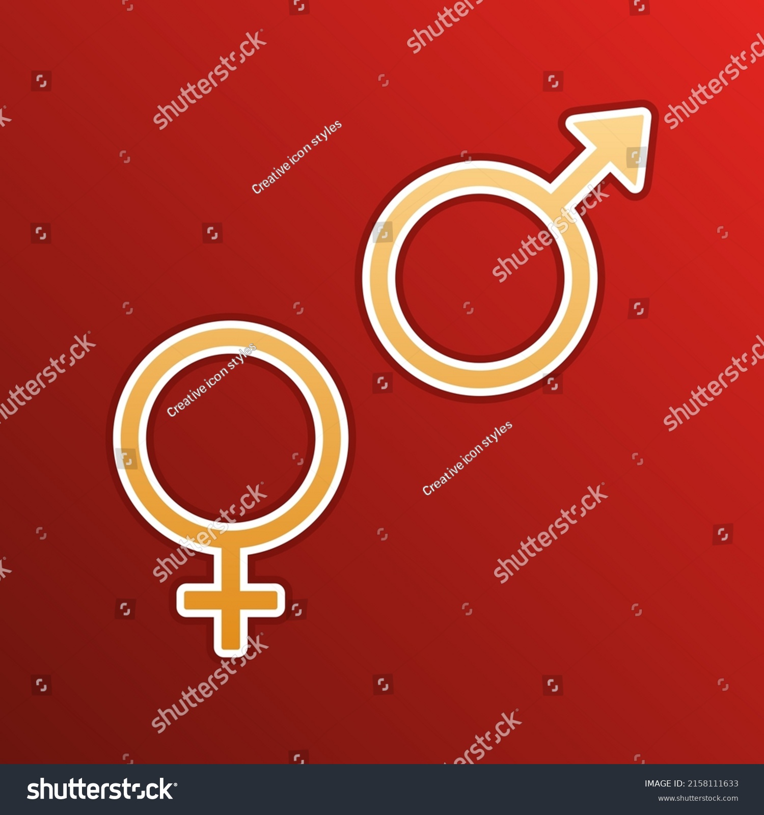 Sex Symbol Sign Golden Gradient Icon Stock Vector Royalty Free 2158111633 Shutterstock