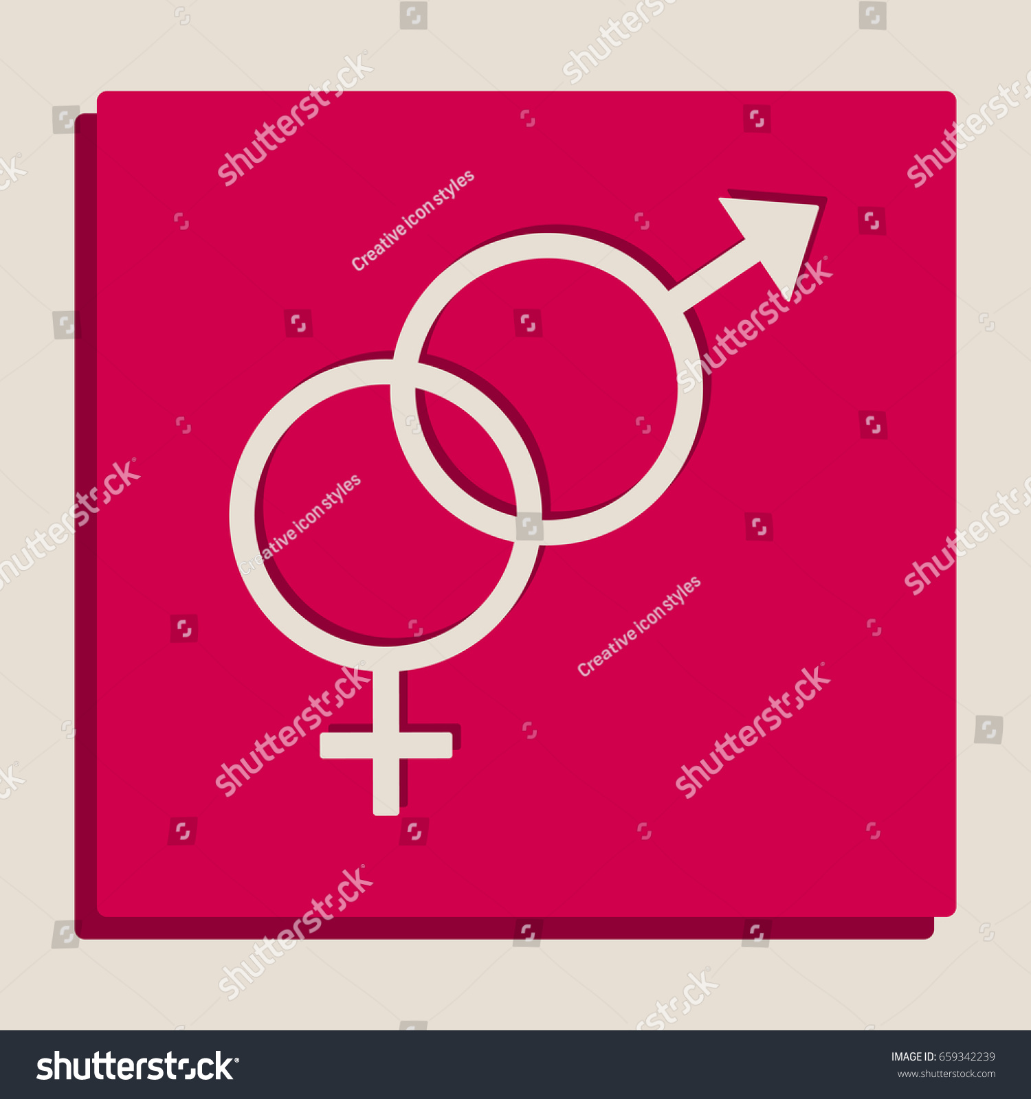 Sex Symbol Sign Vector Grayscale Version Stock Vector Royalty Free