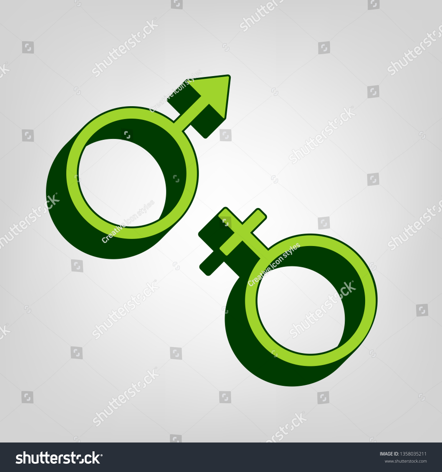 Sex Symbol Sign Vector Yellow Green Stock Vector Royalty Free 1358035211