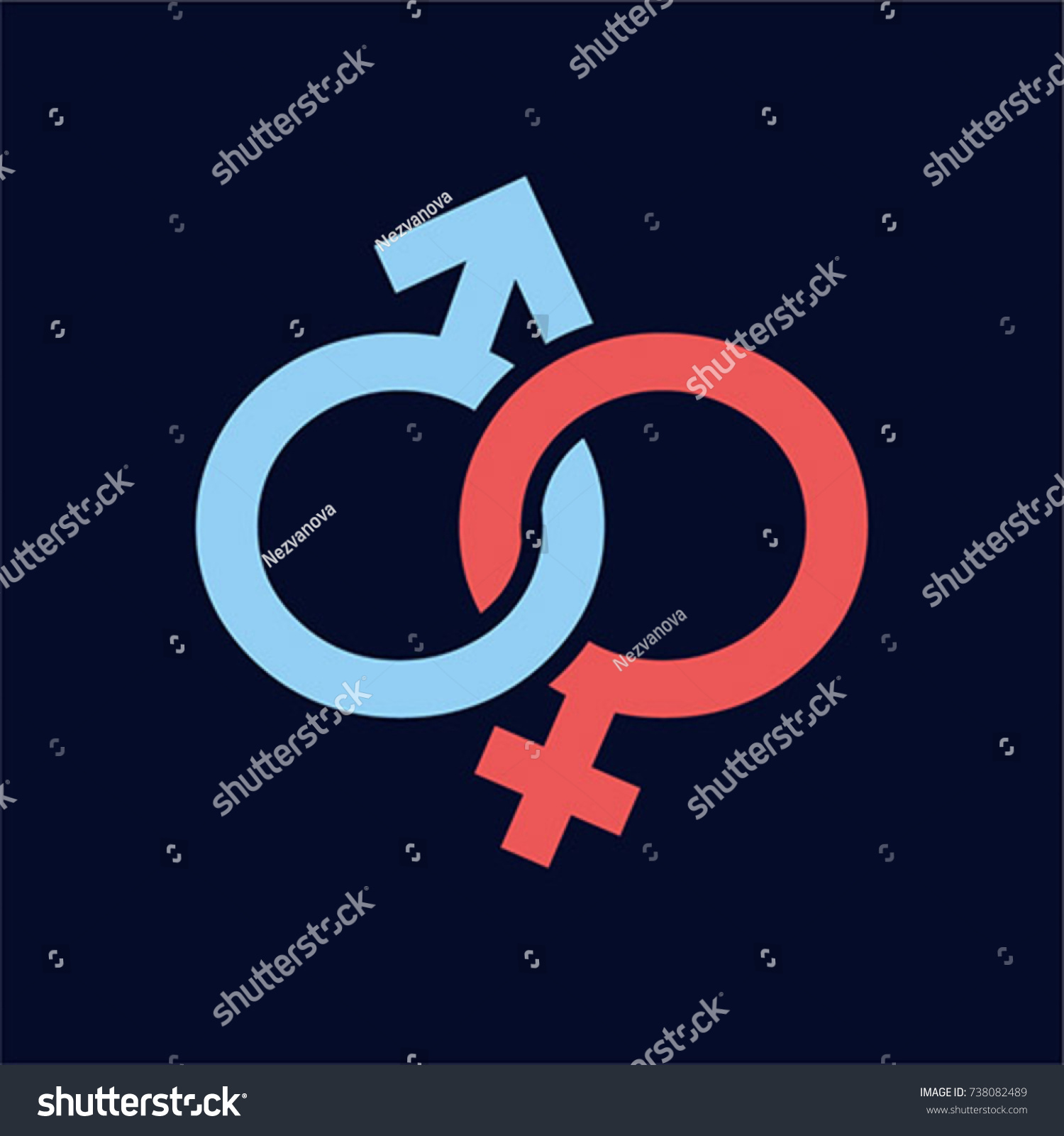 Sex Symbols Male Female Genders Vector стоковая векторная графика без лицензионных платежей