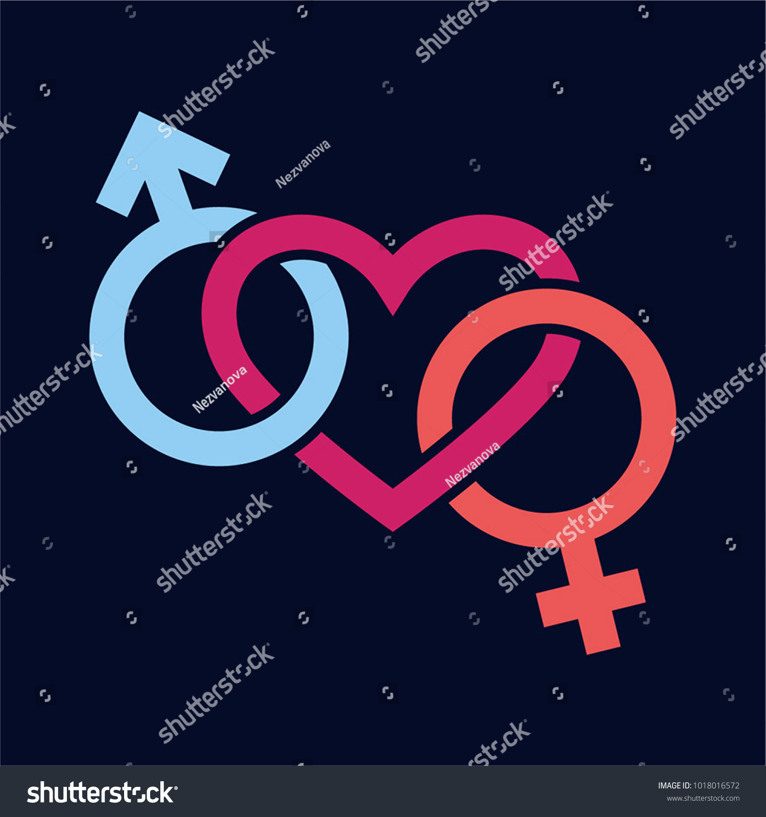 Vektor Stok Sex Symbols Shape Heart Male Female Tanpa Royalti 1018016572 4742