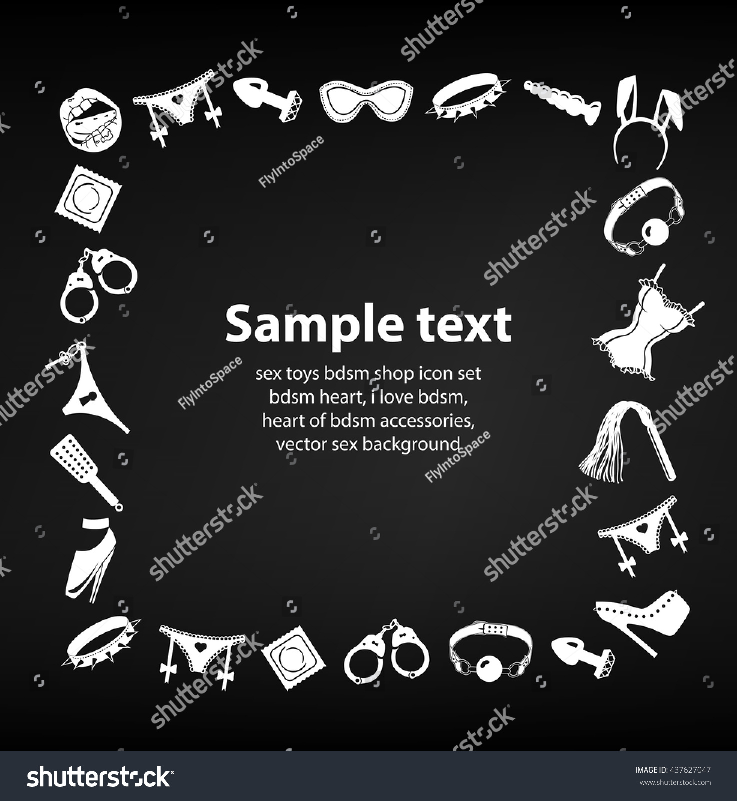 Sex Toys Bdsm Icon Set Square Stock Vector (Royalty Free) 437627047 ...