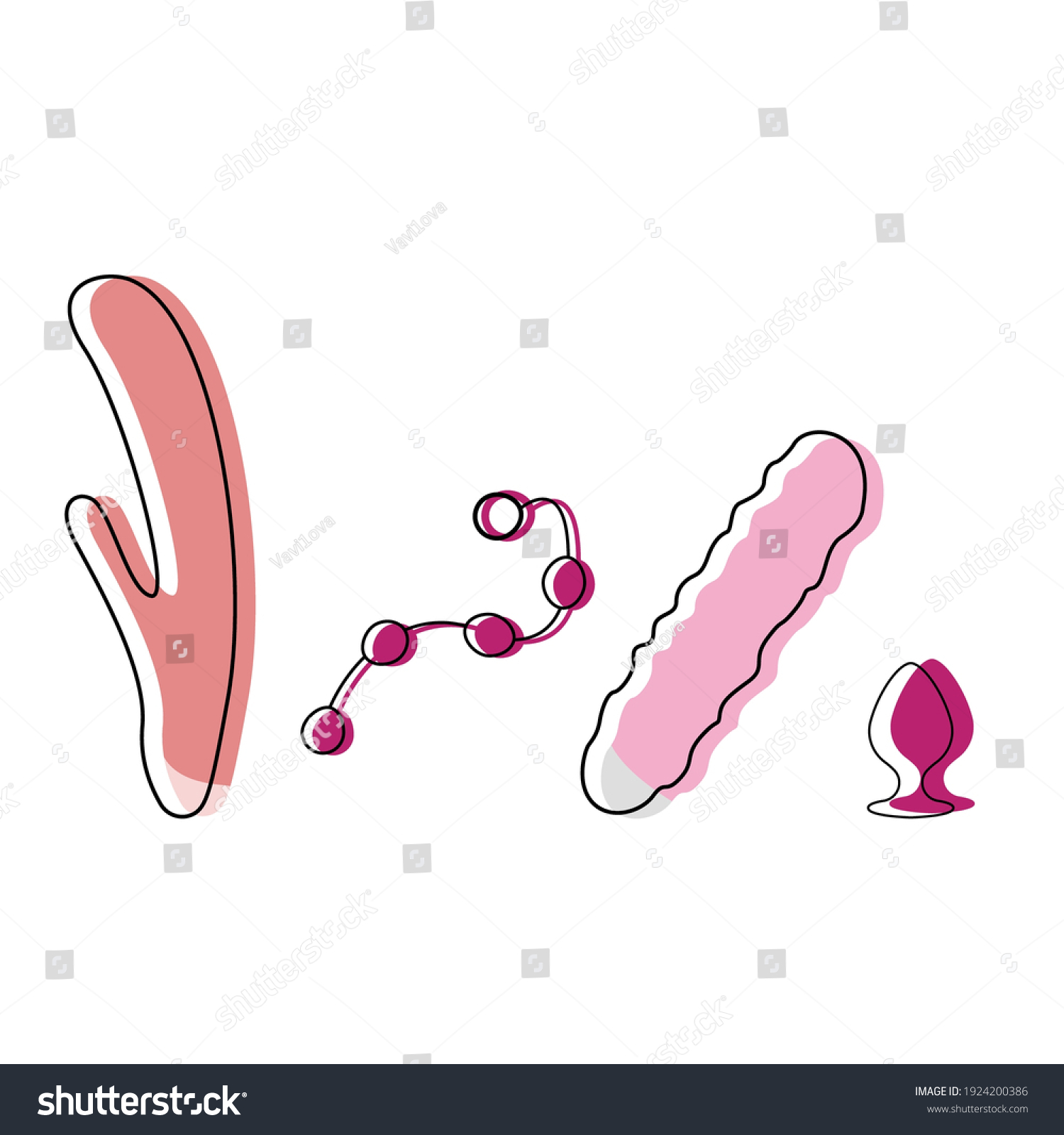 Vektor Stok Sex Toys Doodle Icon Vector Illustration Tanpa Royalti 1924200386 Shutterstock