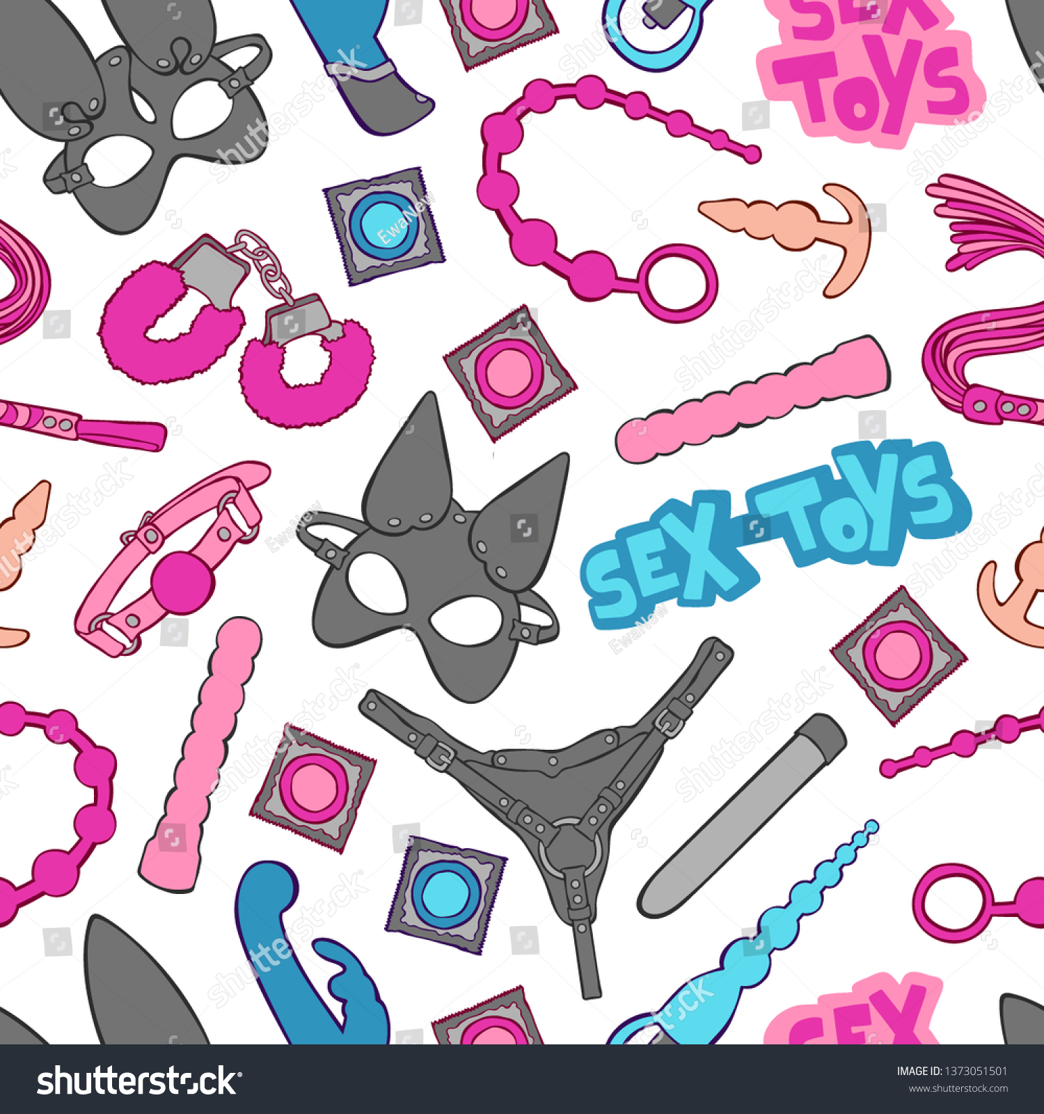 Sex Toys Vibrator Handcuffs Condoms Leather Stock Vector Royalty Free 1373051501 Shutterstock 9177