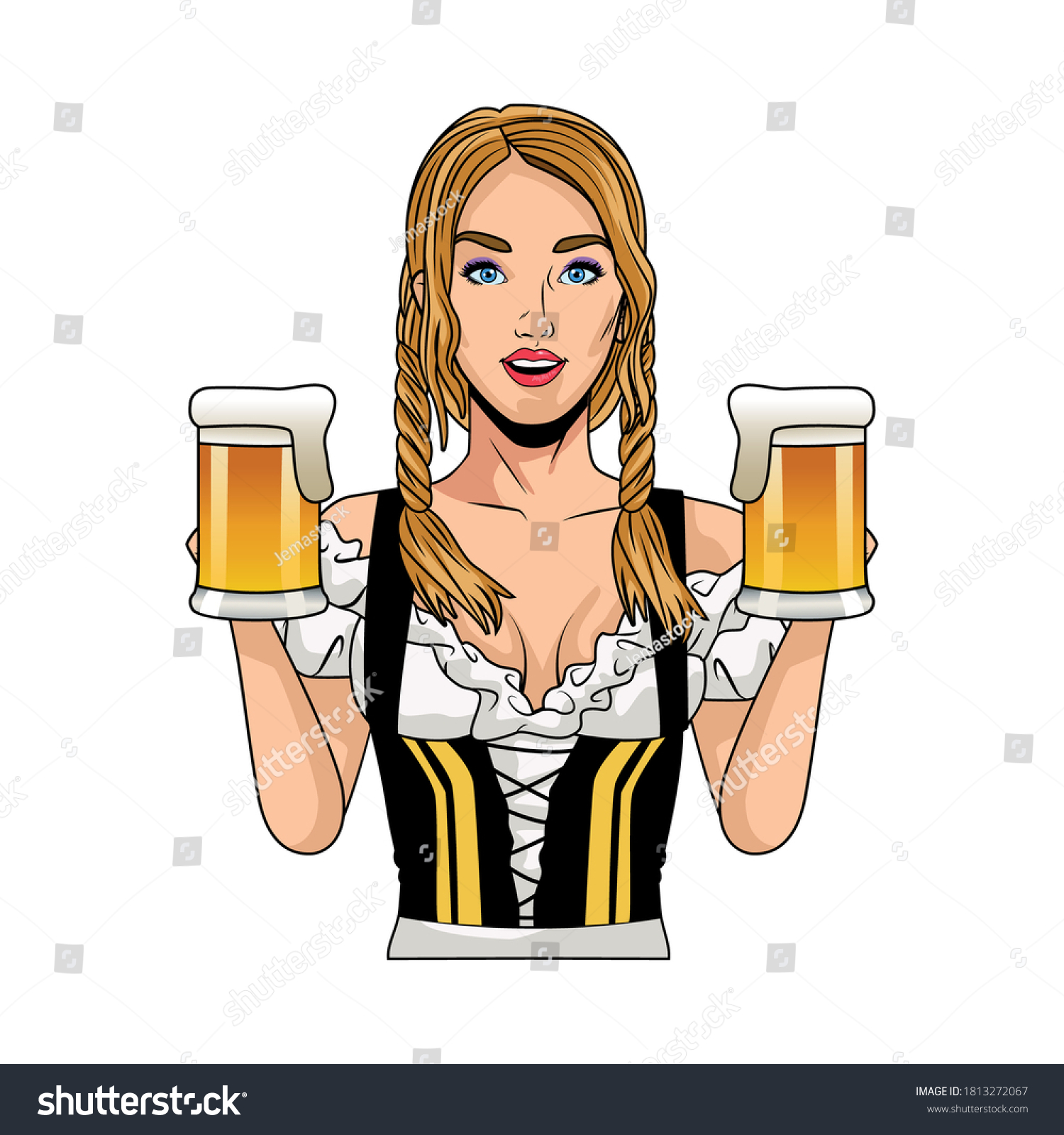 Sexi German Woman Beers Character Vector Stock Vector (Royalty Free ...