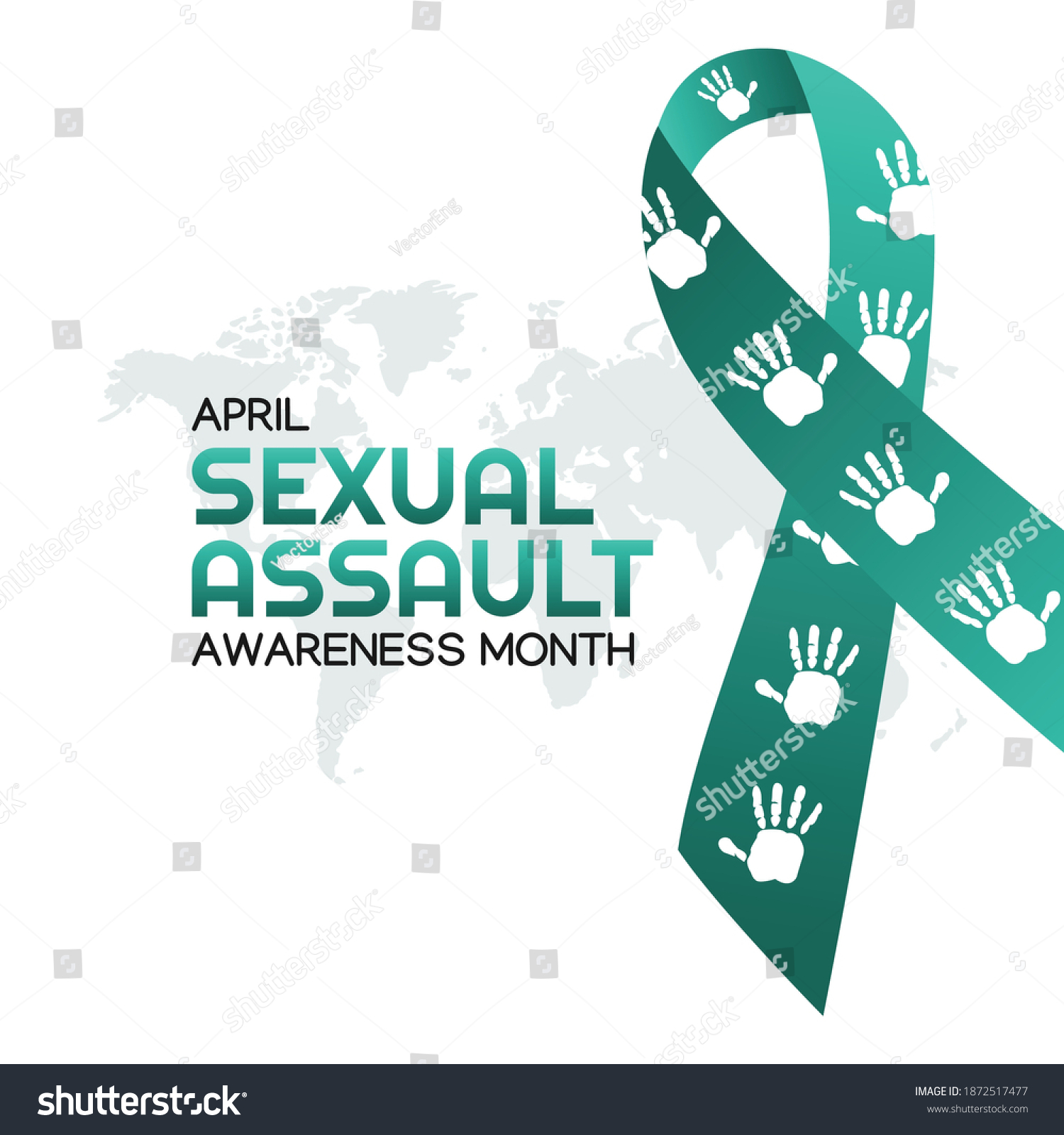 Sexual Assault Awareness Month Vector Illustration เวกเตอร์สต็อก ปลอดค่าลิขสิทธิ์ 1872517477 9707