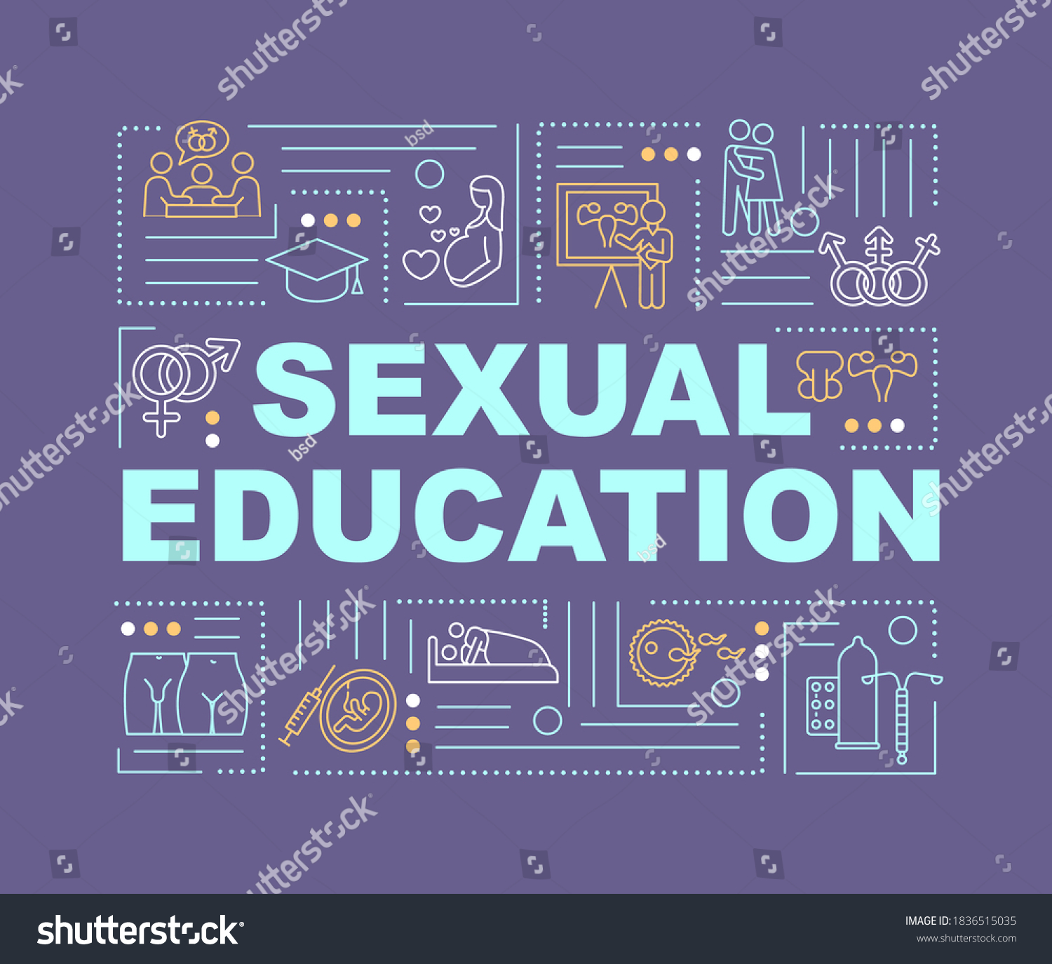 Sexual Education Word Concepts Banner Human Stock Vector Royalty Free