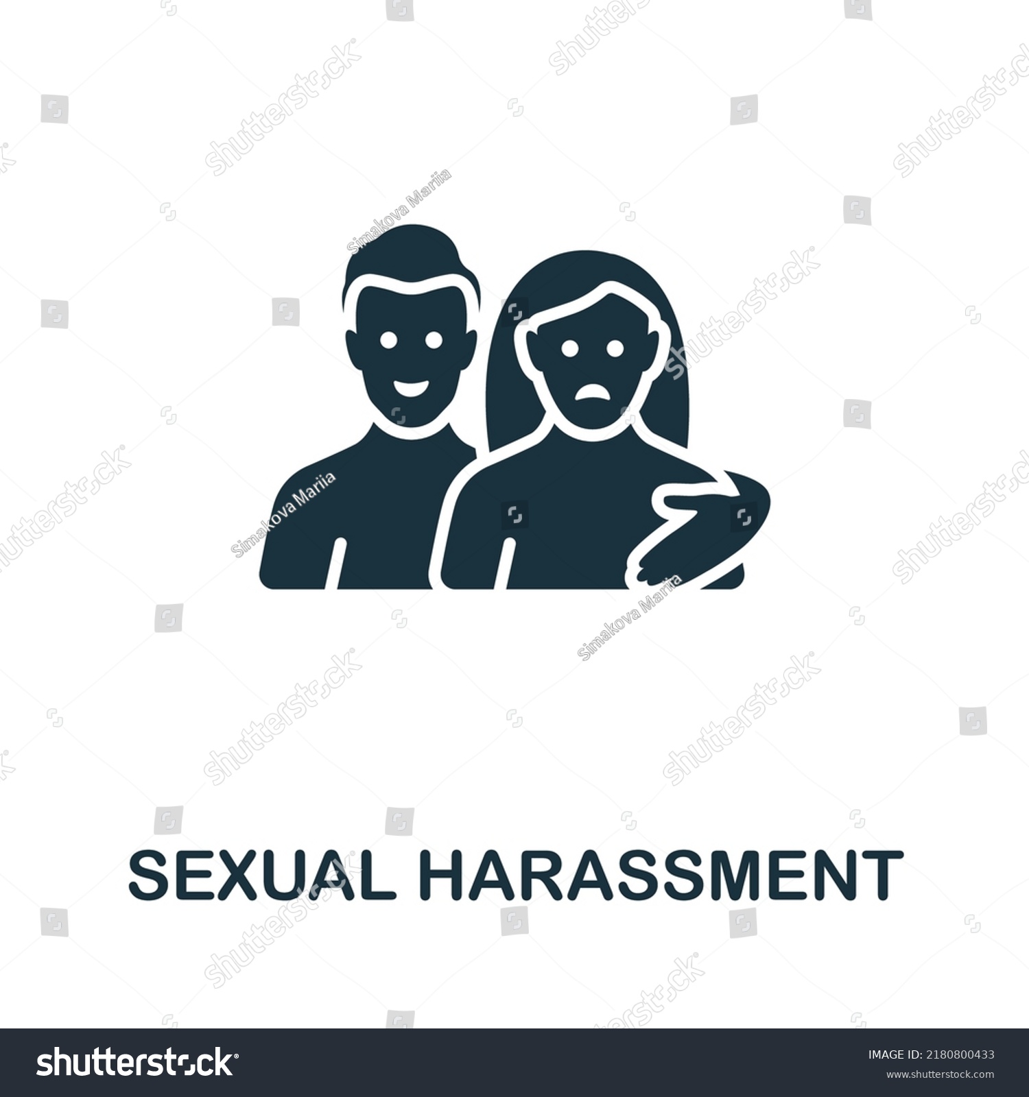 Sexual Harassment Icon Monochrome Simple Line Stock Vector Royalty Free 2180800433 Shutterstock 0750
