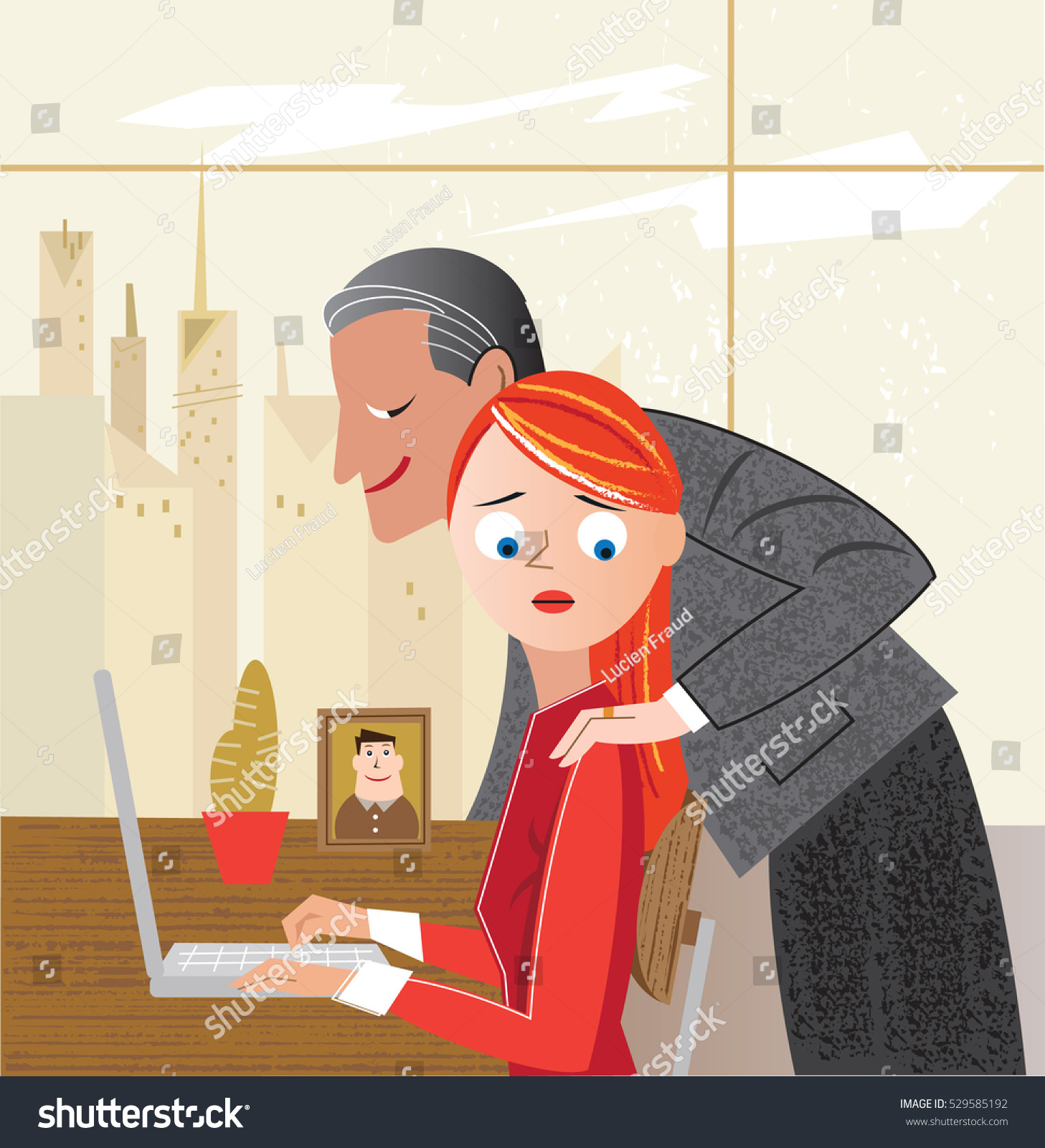 Sexual Harassment In Workplace Stock Vector 529585192