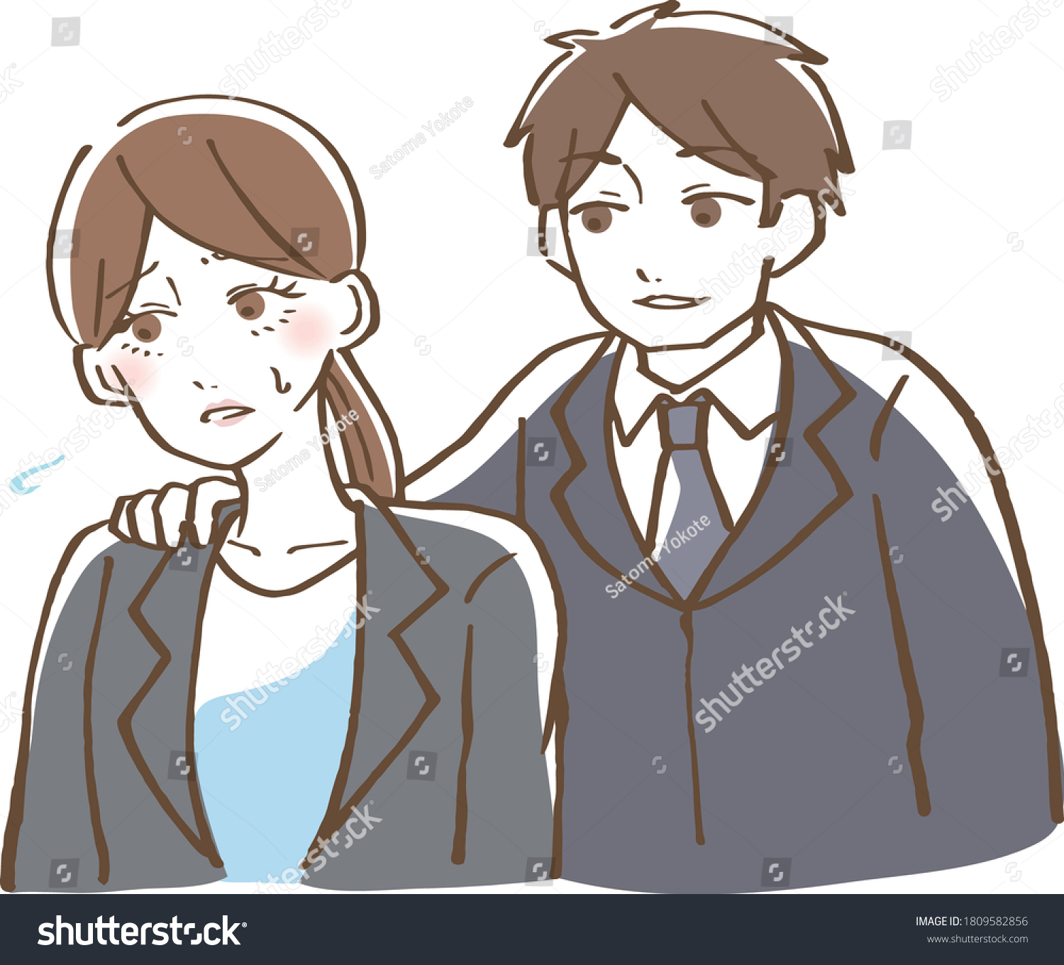 Sexual Harassment Man Woman Illustration Stock Vector Royalty Free 1809582856