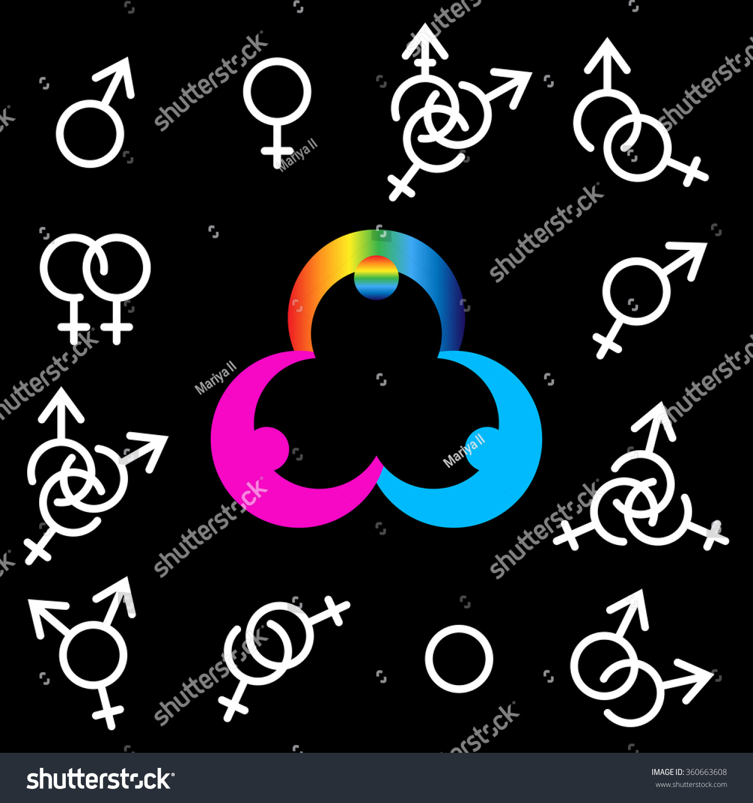 Sexual Orientation Symbol Icons Stock Vector Royalty Free 360663608 