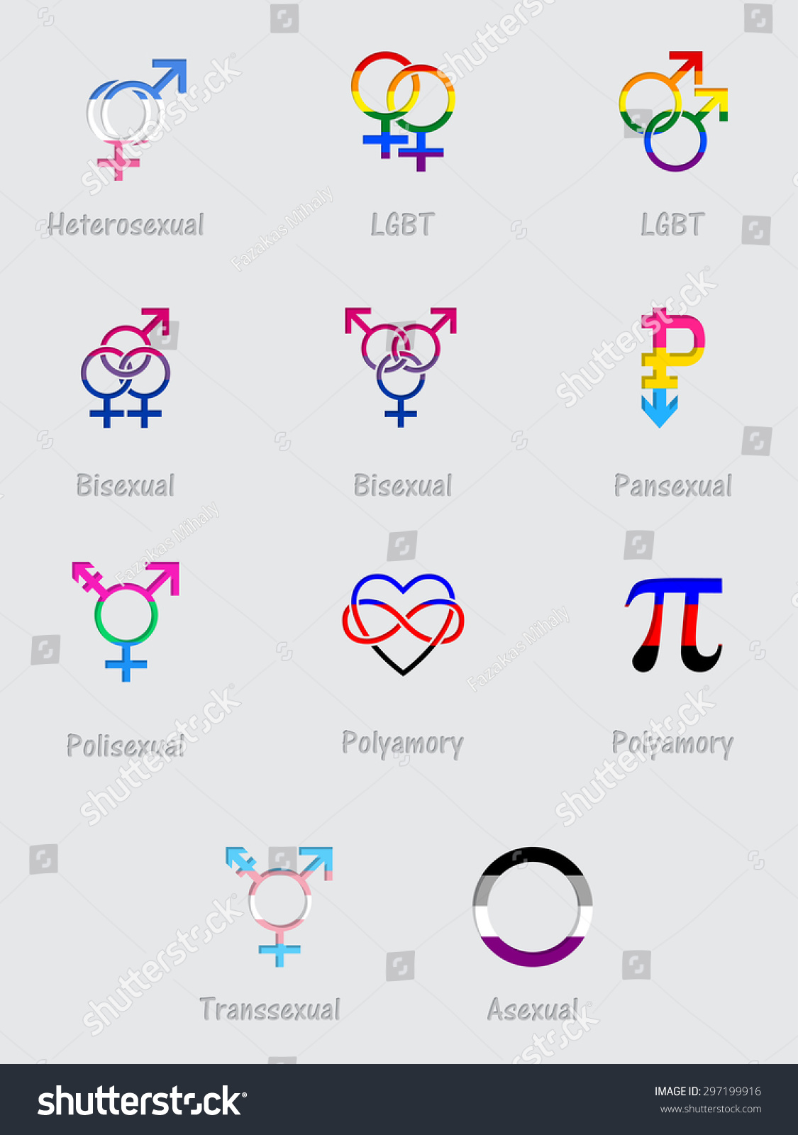 Sexual Orientation Symbols Flags On Light เวกเตอร์สต็อก ปลอดค่า