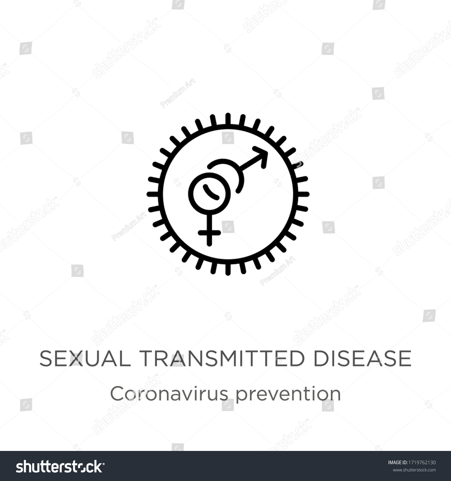 Sexual Transmitted Disease Icon Thin Linear Stock Vector Royalty Free 1719762130 Shutterstock 